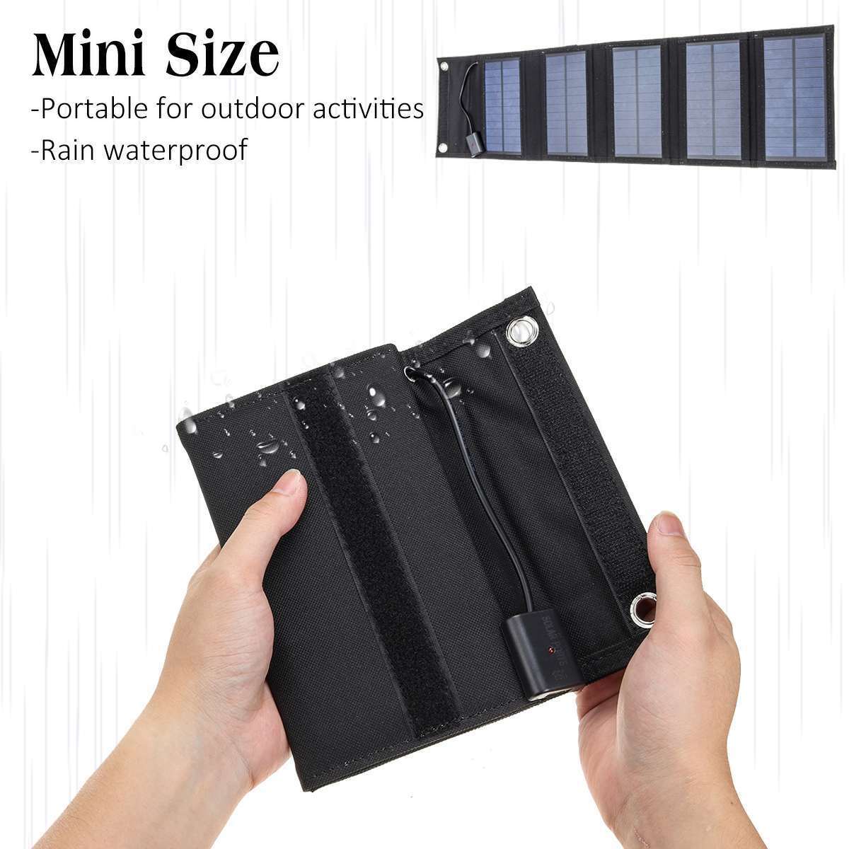 USB Solar Power Bank Outdoor CampingPortable Cell Phone Charger Panel Waterproof