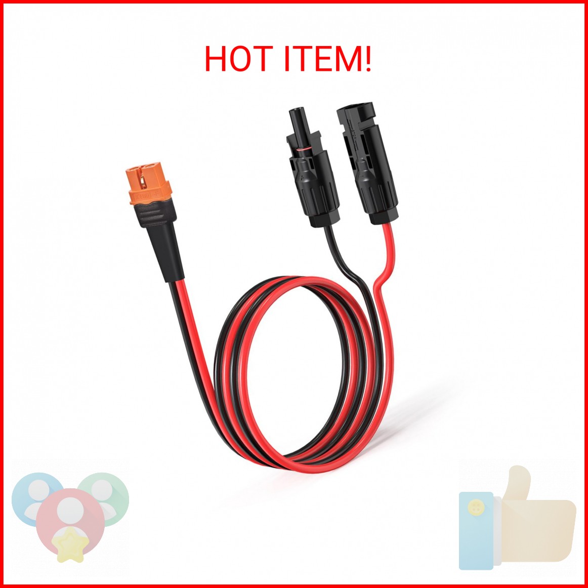 ELFCULB 10AWG 2FT Solar to XT60i Cable 2 10 25 35 50 75 100FT Solar Connector to