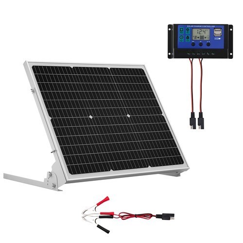 Solar Battery Trickle Charger Kit 50W 12V with Upgraded MPPT Controller