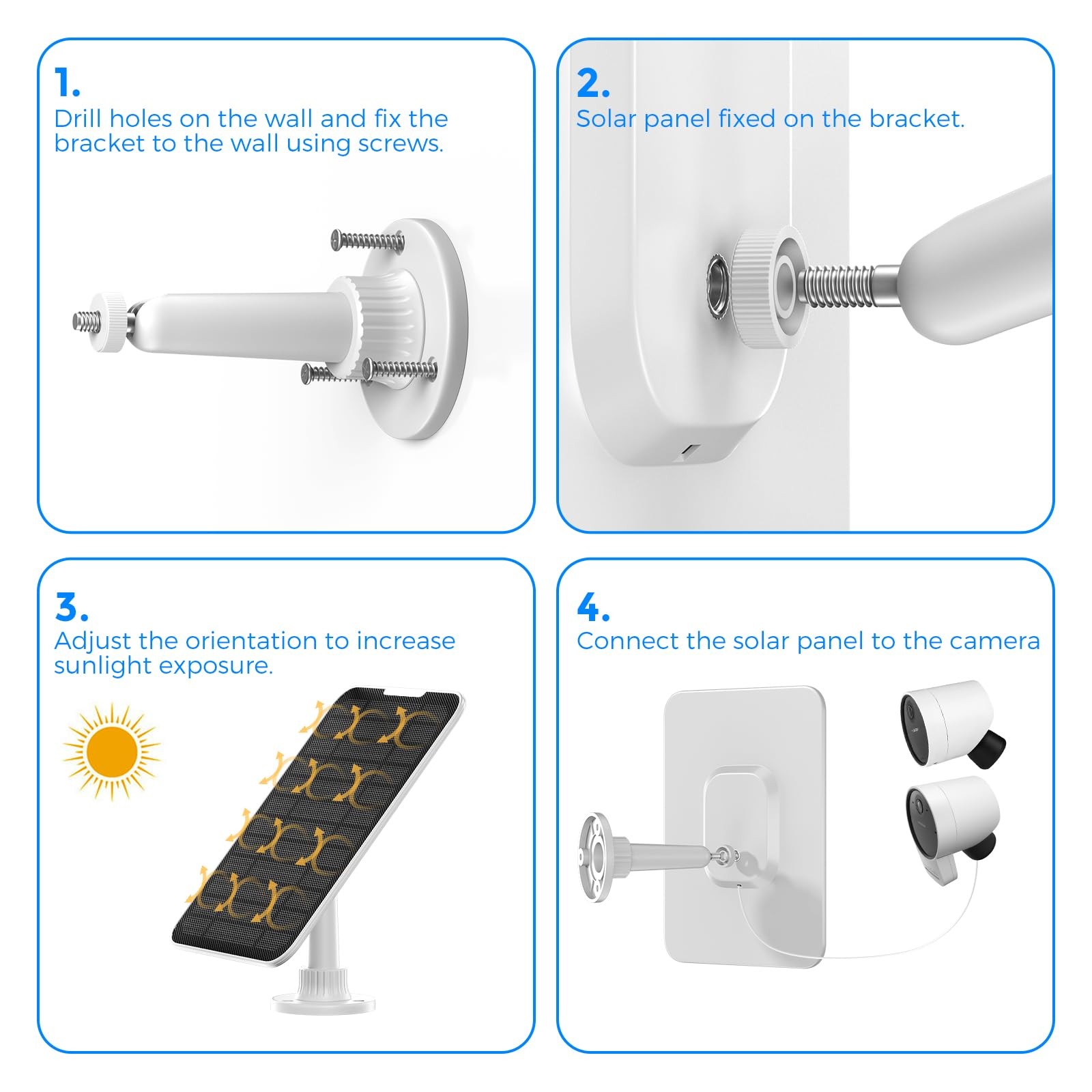 4W Solar Panel Compatible with SimpliSafe Outdoor Security Camera and Series …