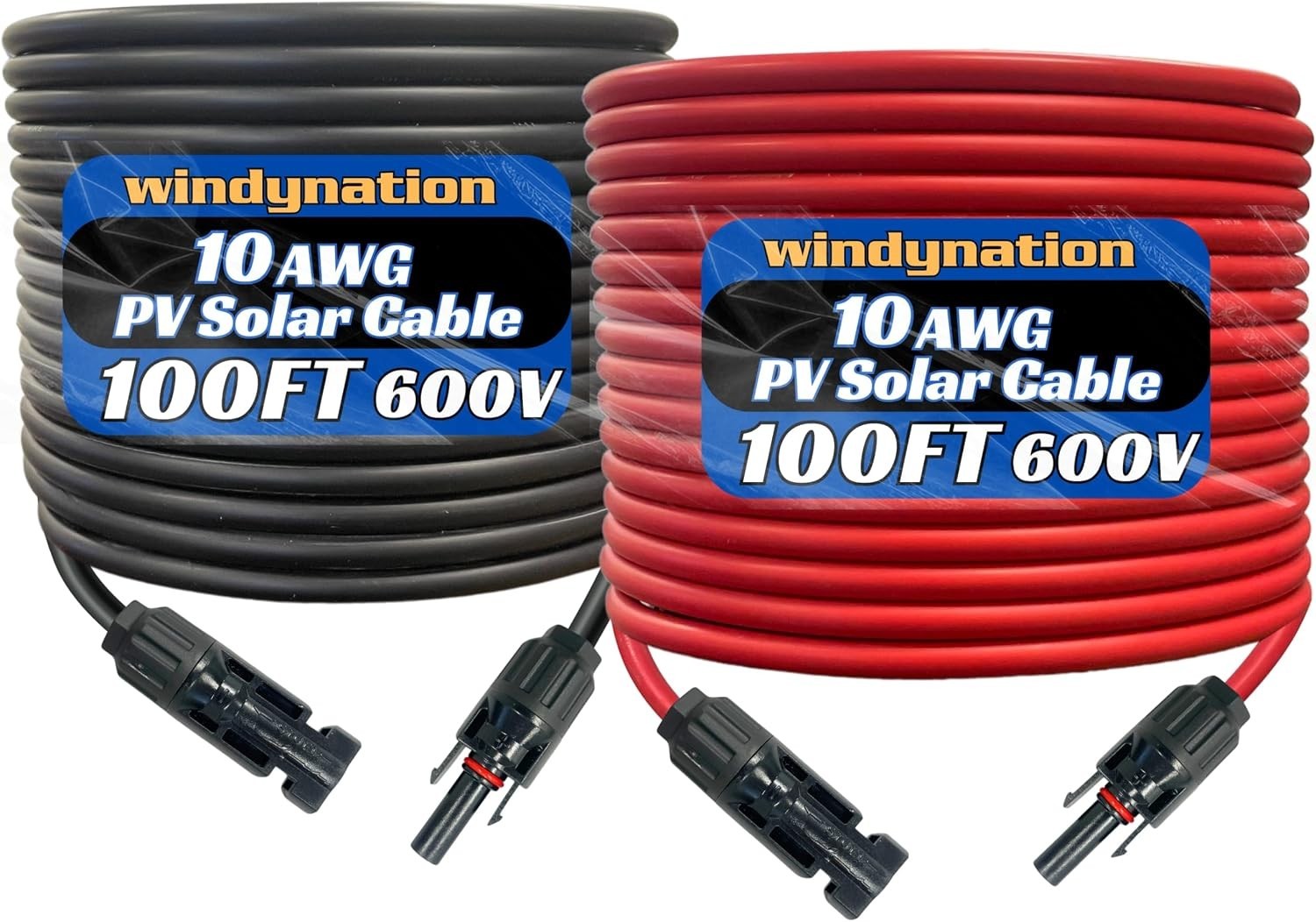 Weatherproof 10 AWG Solar Connector Cable – 200 Feet Pair for Installations