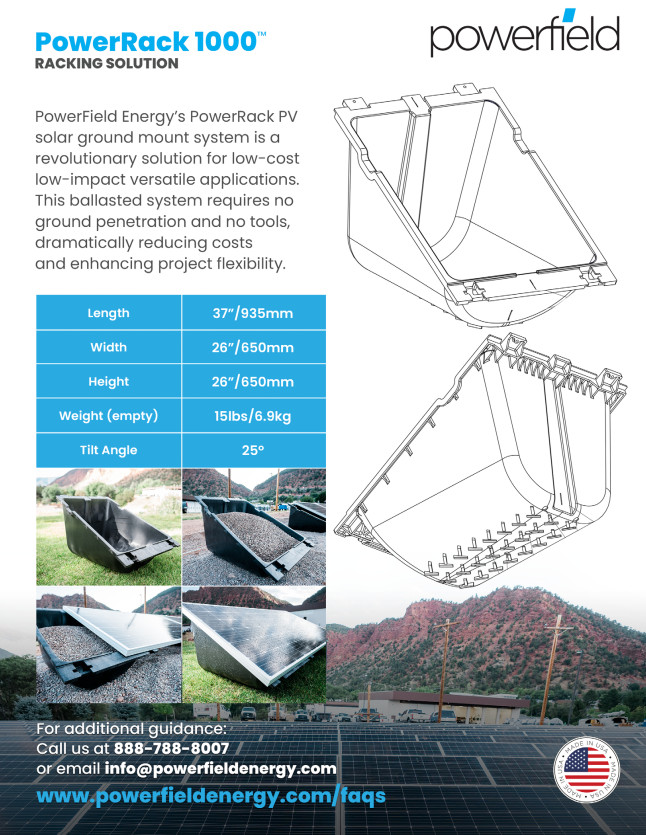 16 x PowerField PowerRack Solar Ground-Mount System for Panels up to 41.3” Width