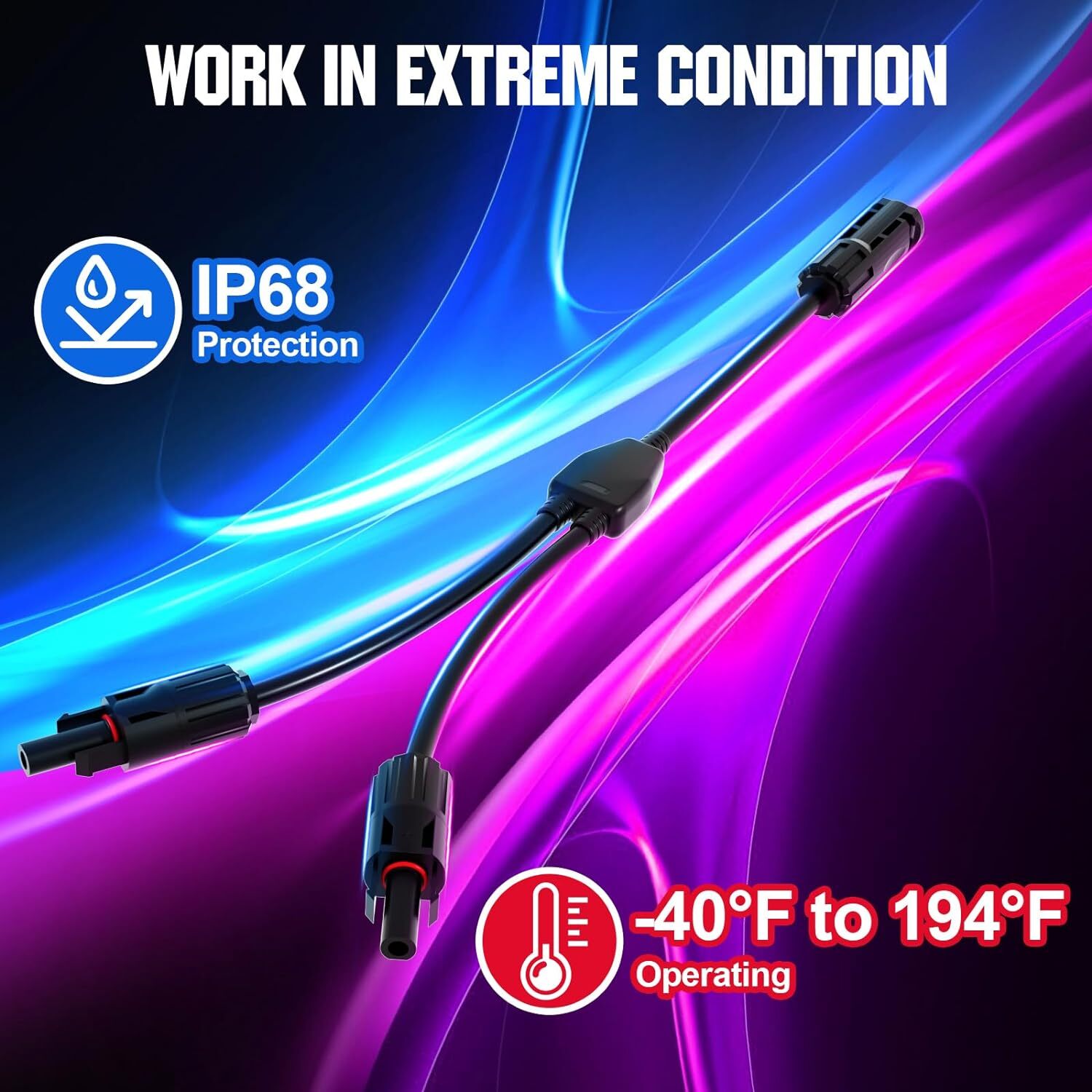 3/4/5/6Pair Solar Panel Y Branch Cable Connection Adapter Connector Extension US