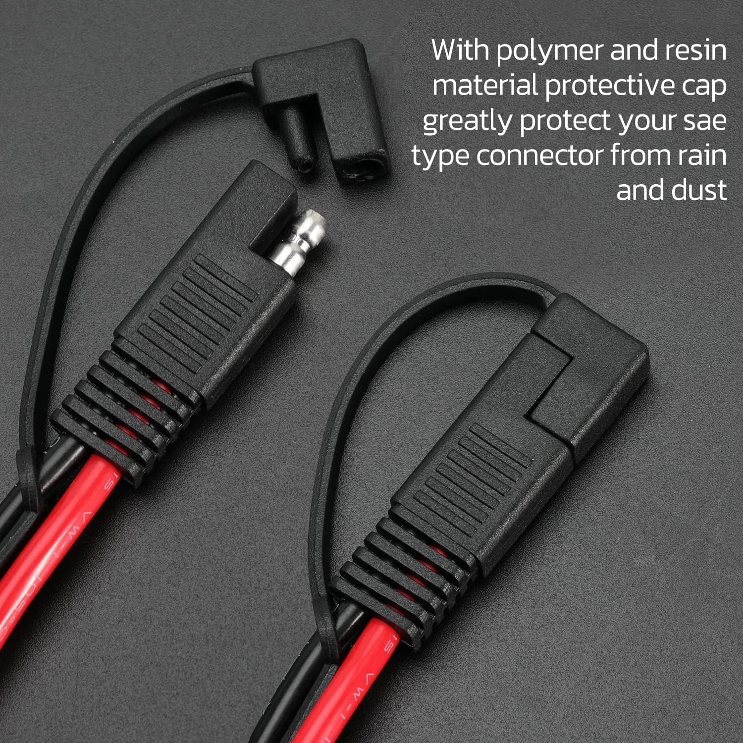 10 Gauge SAE to SAE Extension Cord 1FT – Two-Prong Water Resistant Connection
