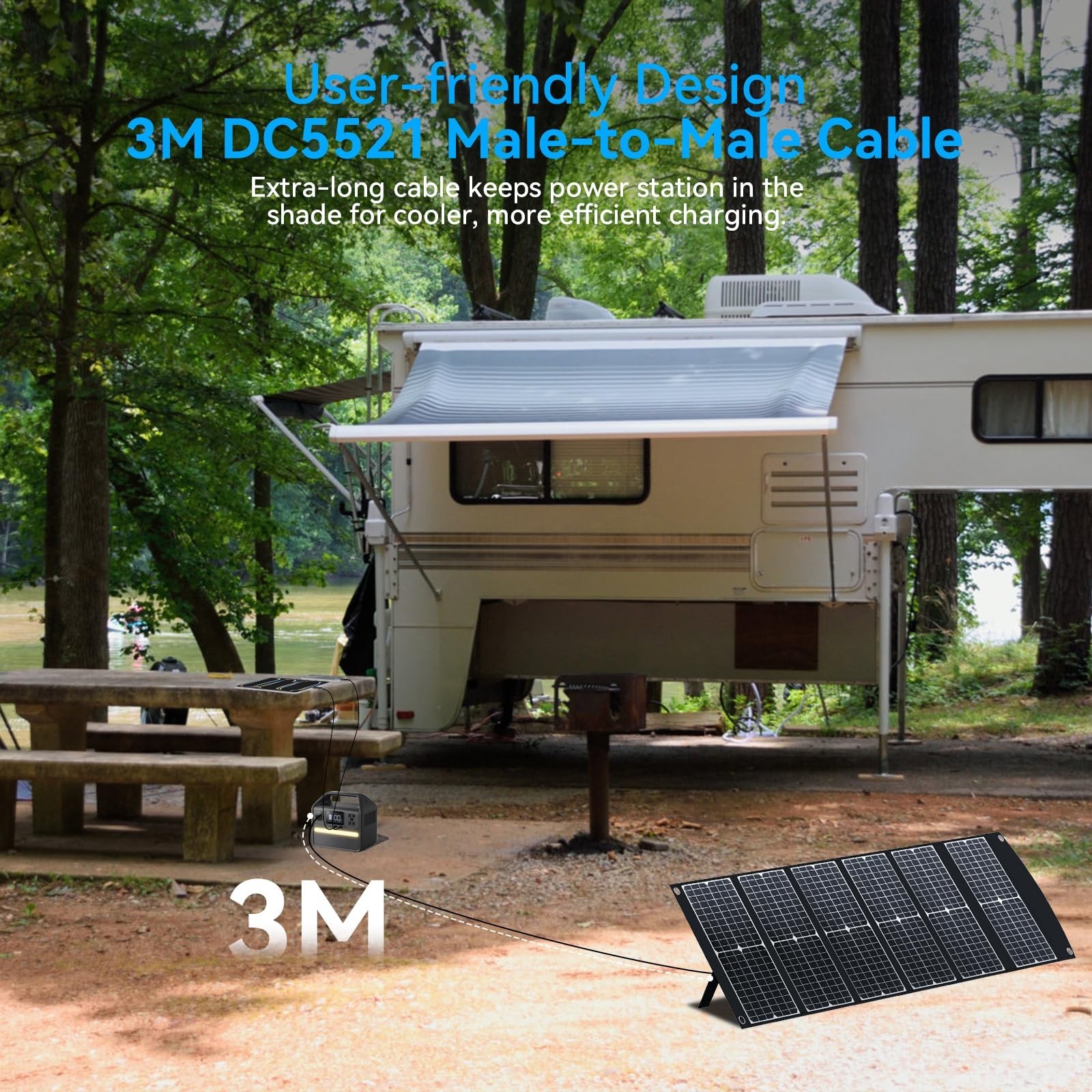 100W Lightweight Foldable Solar Panel with USB QC3.0 & Type-C PD3.0 for Camping,