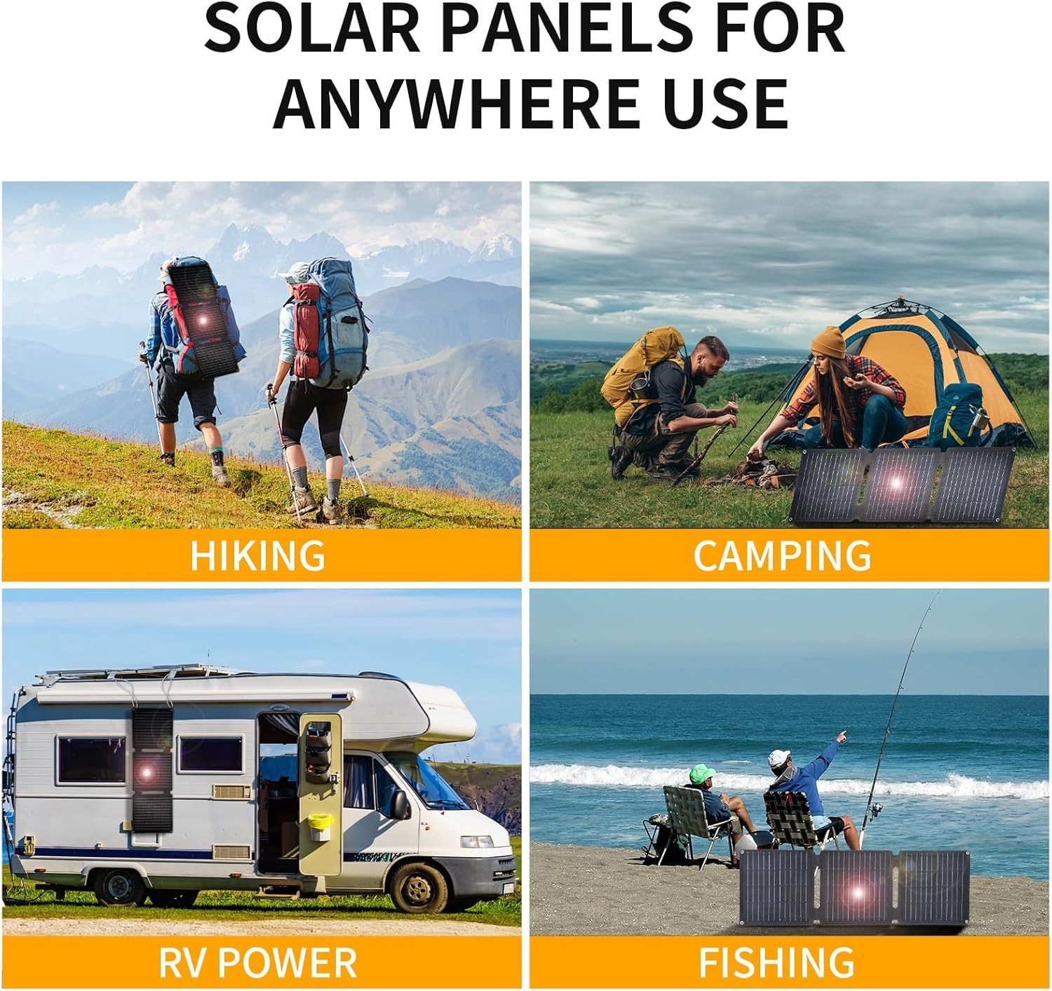 30W Portable Solar Panel,Foldable Solar Panels Charger for Camping Hiking Out…