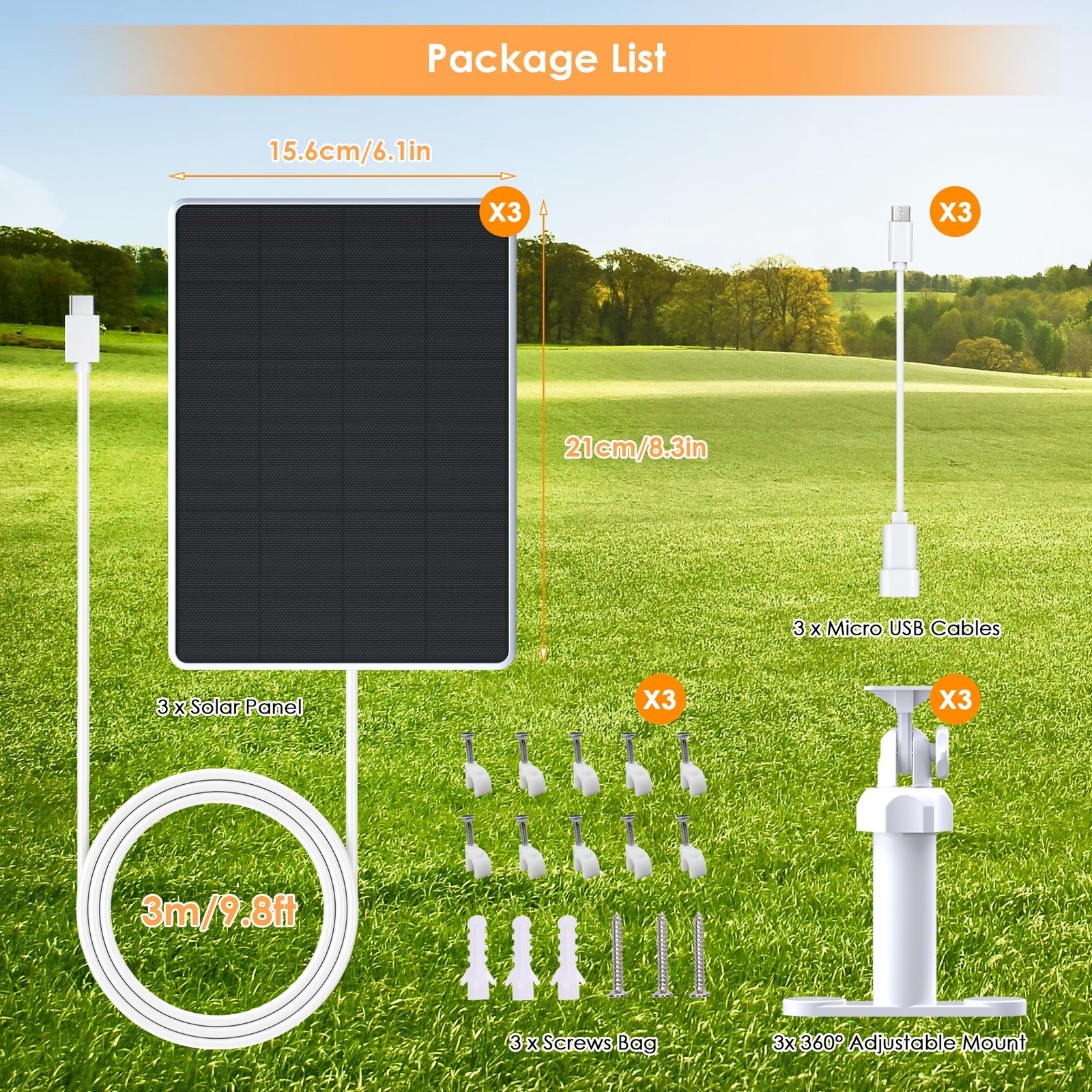 Solar Panel for ,6W Solar Panels with Micro USB&USB-C Port for DC 5V Outdoor …