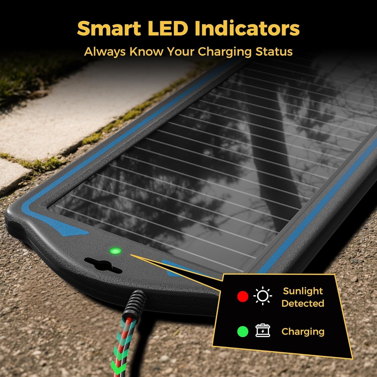 Compact Solar Battery Charger, 1.8W Panel for Automotive and Marine Applications