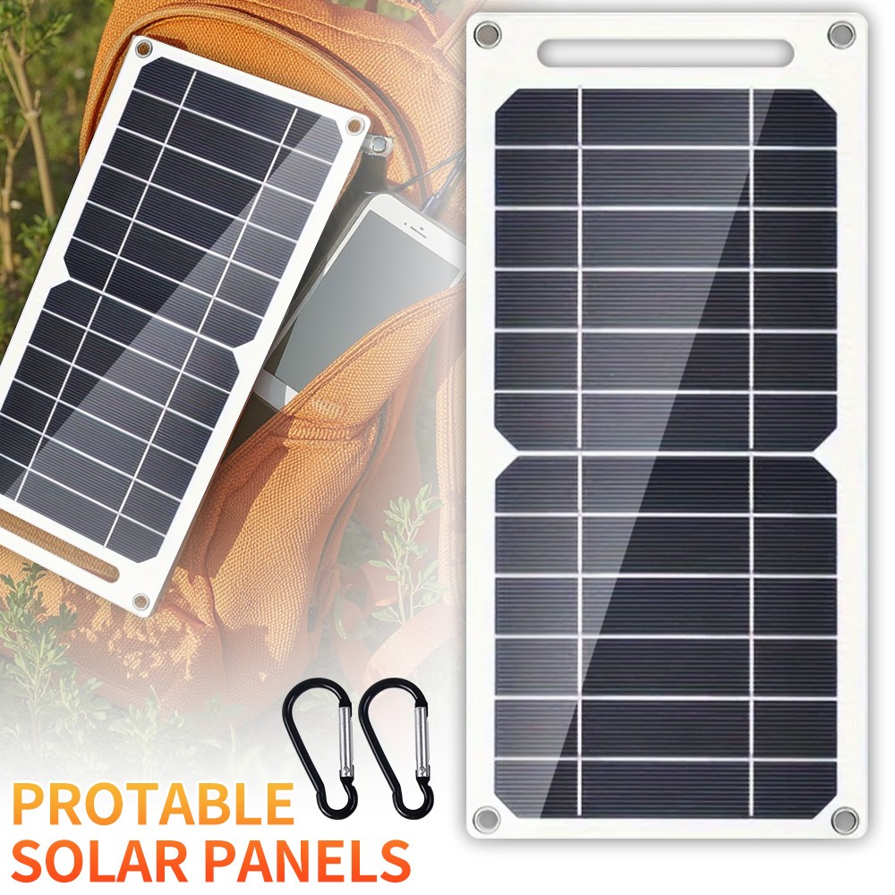 Portable 20W Mini Solar Panel USB Type-C 5V Charger Power Bank For Phone Outdoor