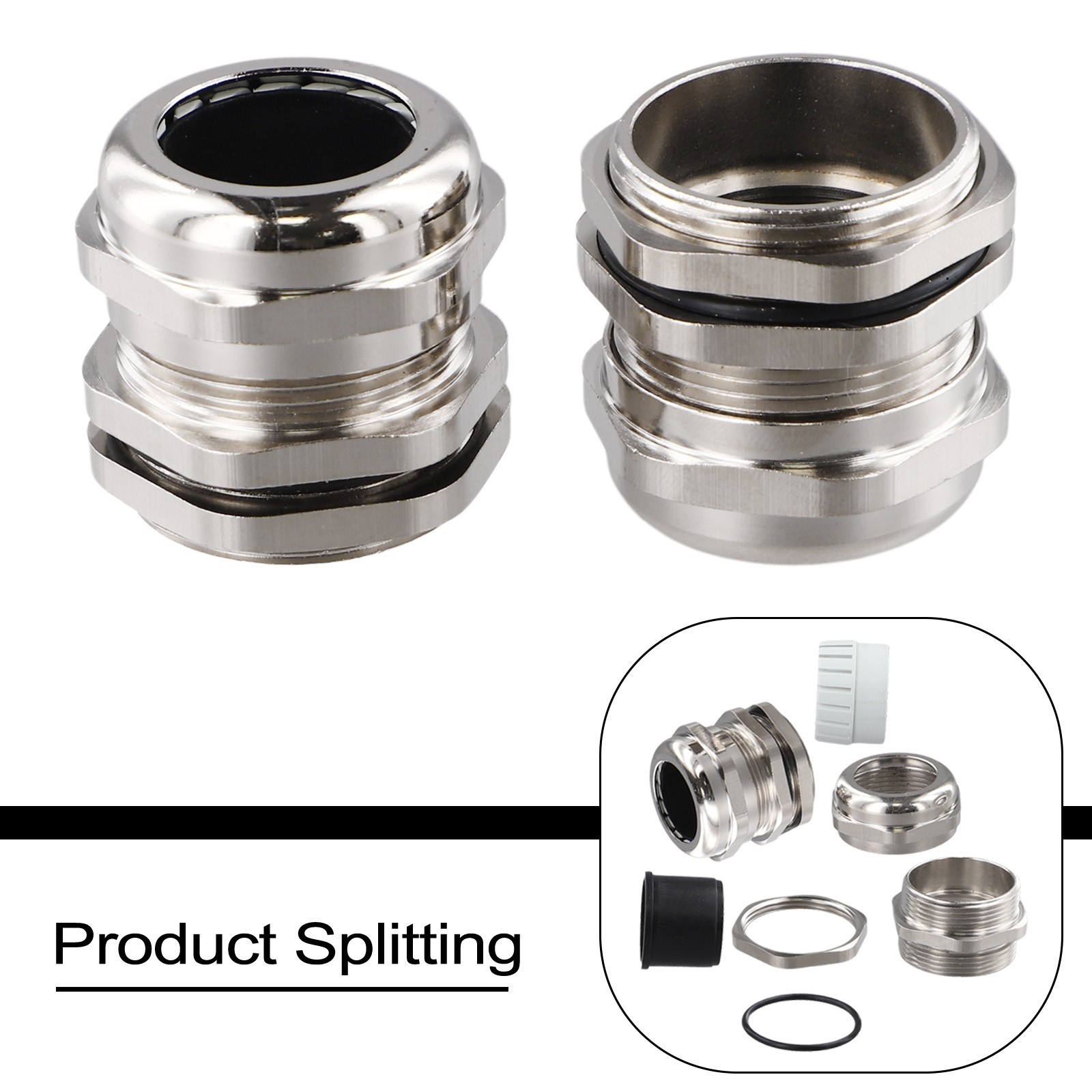 Reliable Waterproof Connector with Fixed Head Brass Nickel Plated Thread