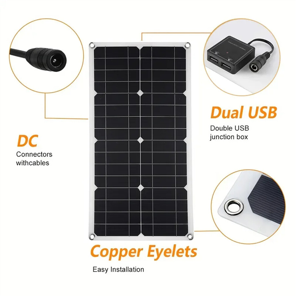 100W Solar Panel Kit 12V Solar Battery Charger for Car Boat Trolling Tractor RV