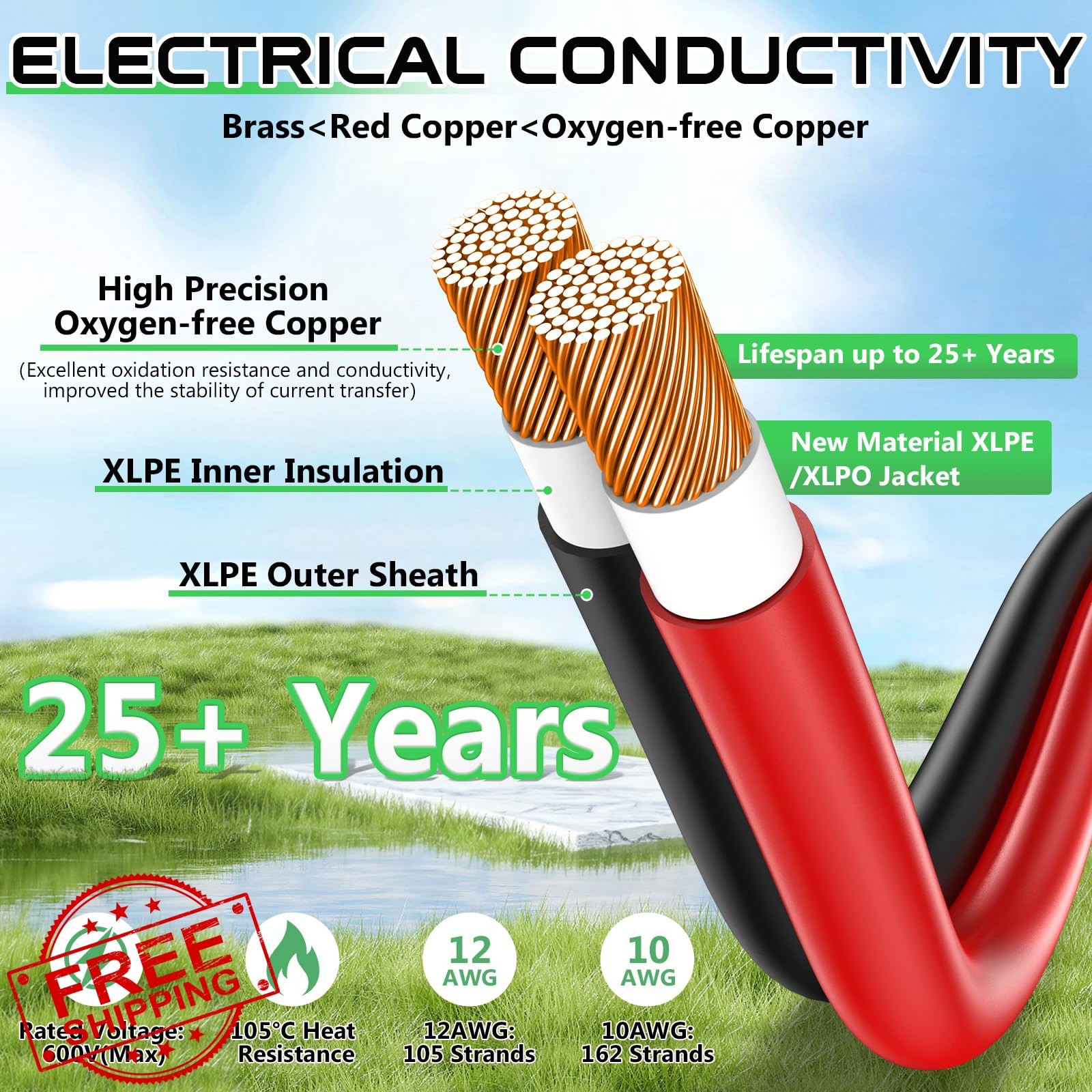 Vansdon Solar XT60i Cable 15FT Black/Red