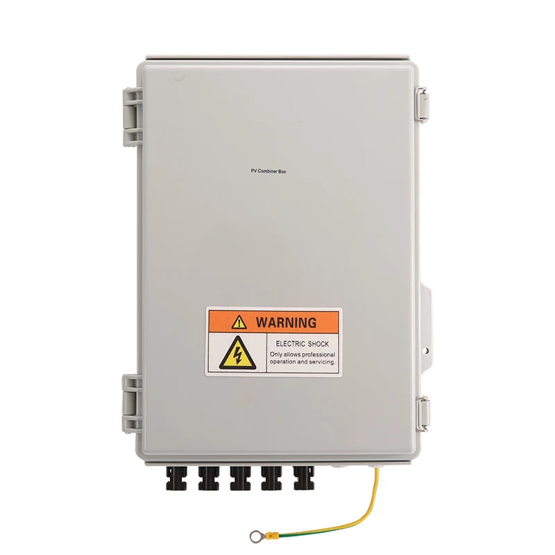 PV Combiner Box 5-in1-out 600V DC IP65 Waterproof SPD MCB Fuse Lightning Protect