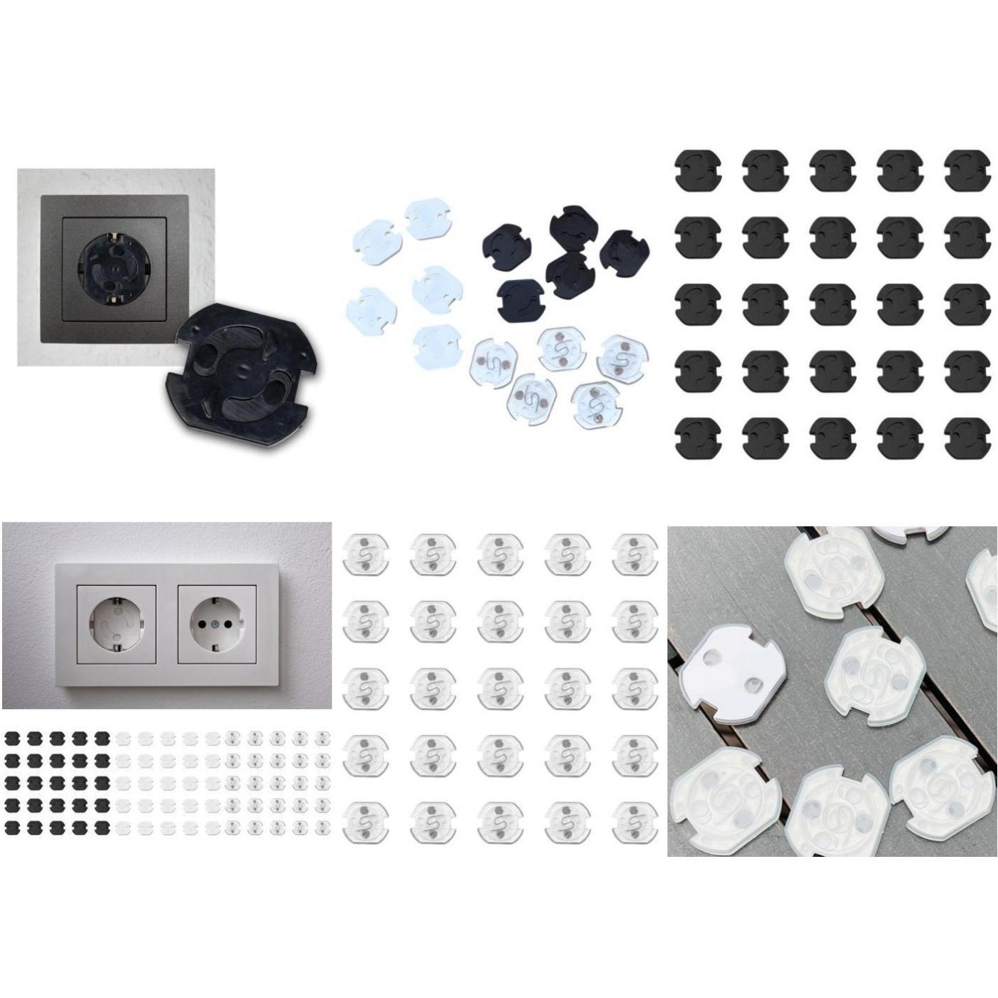 25 Pack Child Protection Socket Covers Secure Fit and Easy to Use Black