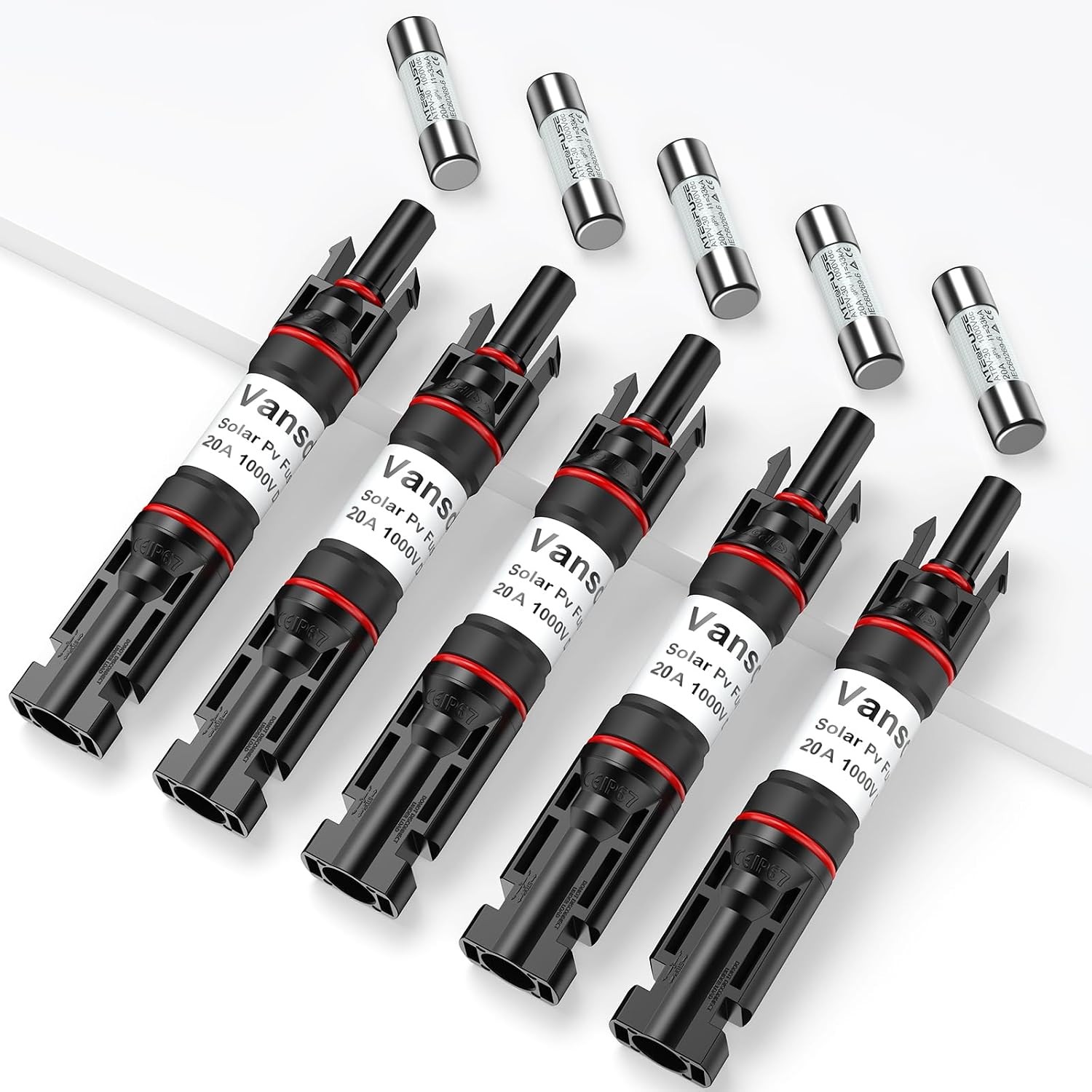 20A Inline Solar Panel Fuse Holder Male & Female Connector Solar Panel Inline