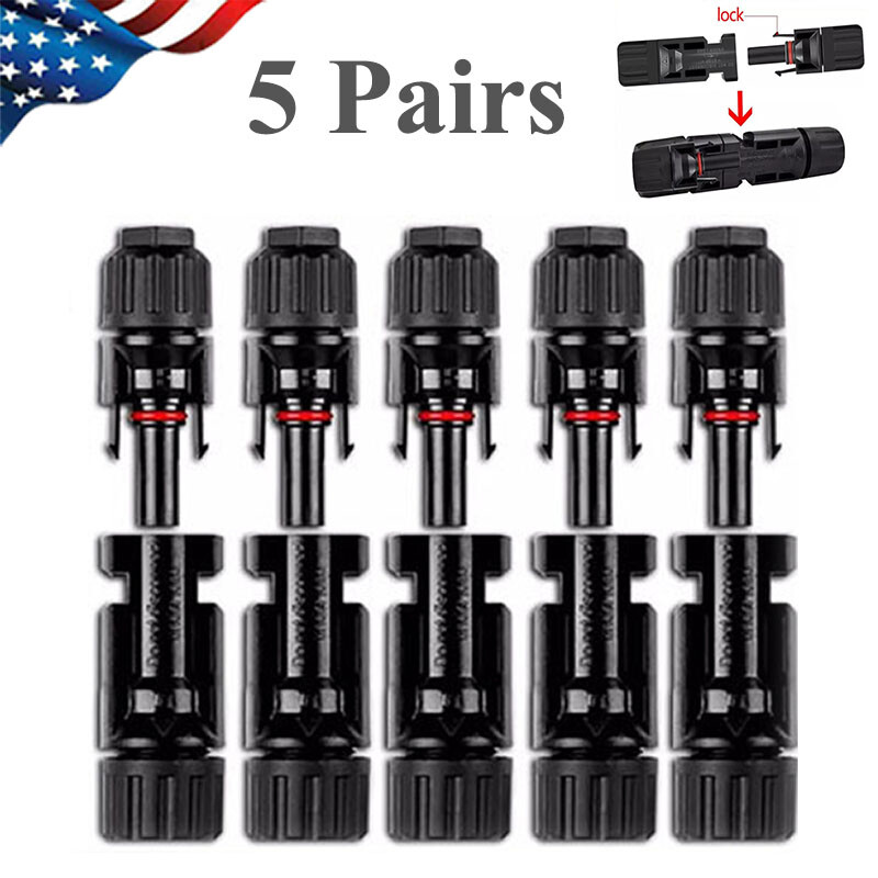 10/20/50/100/200 Pairs Male Female Solar Cable Connectors For DIY Solar Panel US