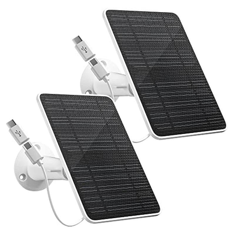 Solar Panel Charger Eufy Security Cameras 5W Waterproof 10ft Cable 2 Pack New