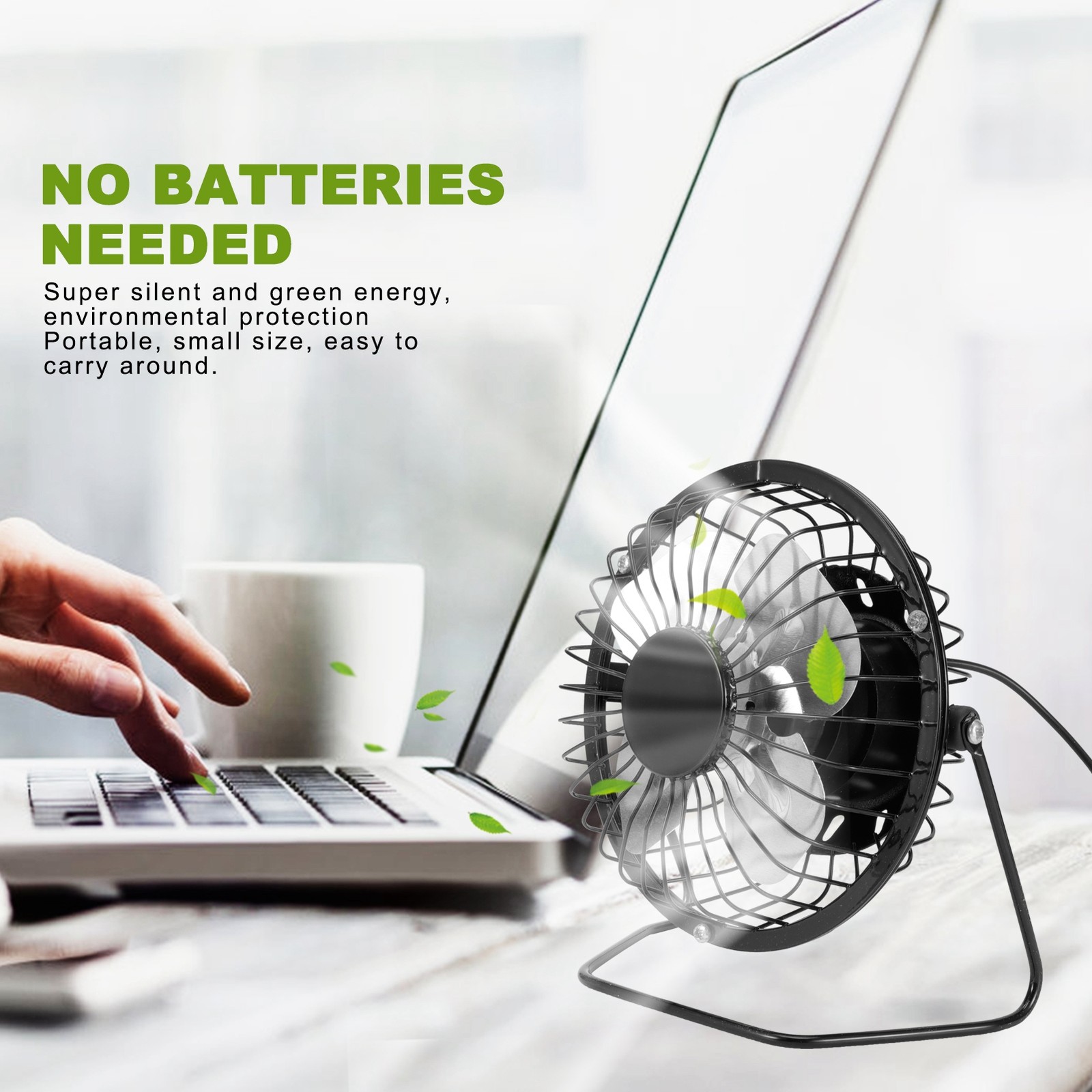 Solar Powered Silent Fan Kit Dual Power Solar & USB Plug Portable Fan for Outdoo