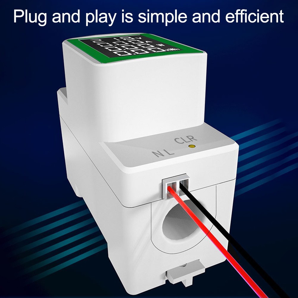 Sleek Design AC50300V Rail Power Meter with Multifunctional Display Panel