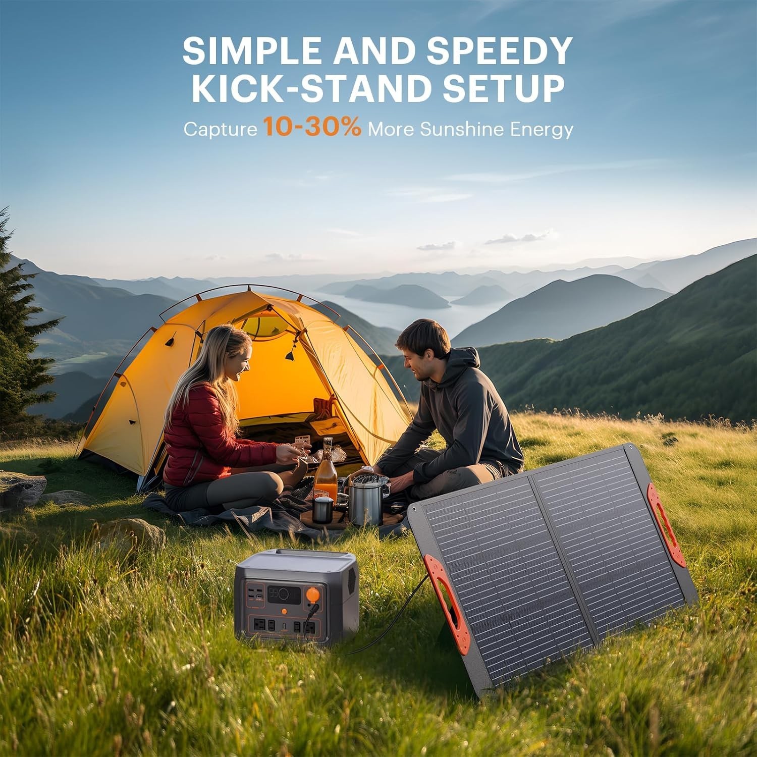 100W Portable Solar Panel W/ 5-in-1 Cable,23.5% Efficiency Mono Foldable Solar
