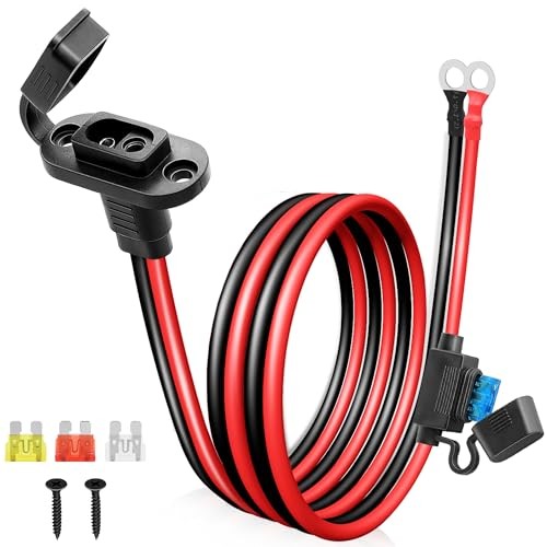 SAE to O Ring Connector 2FT 10AWG, SAE Battery SAE Adapter to O Ring – 2FT