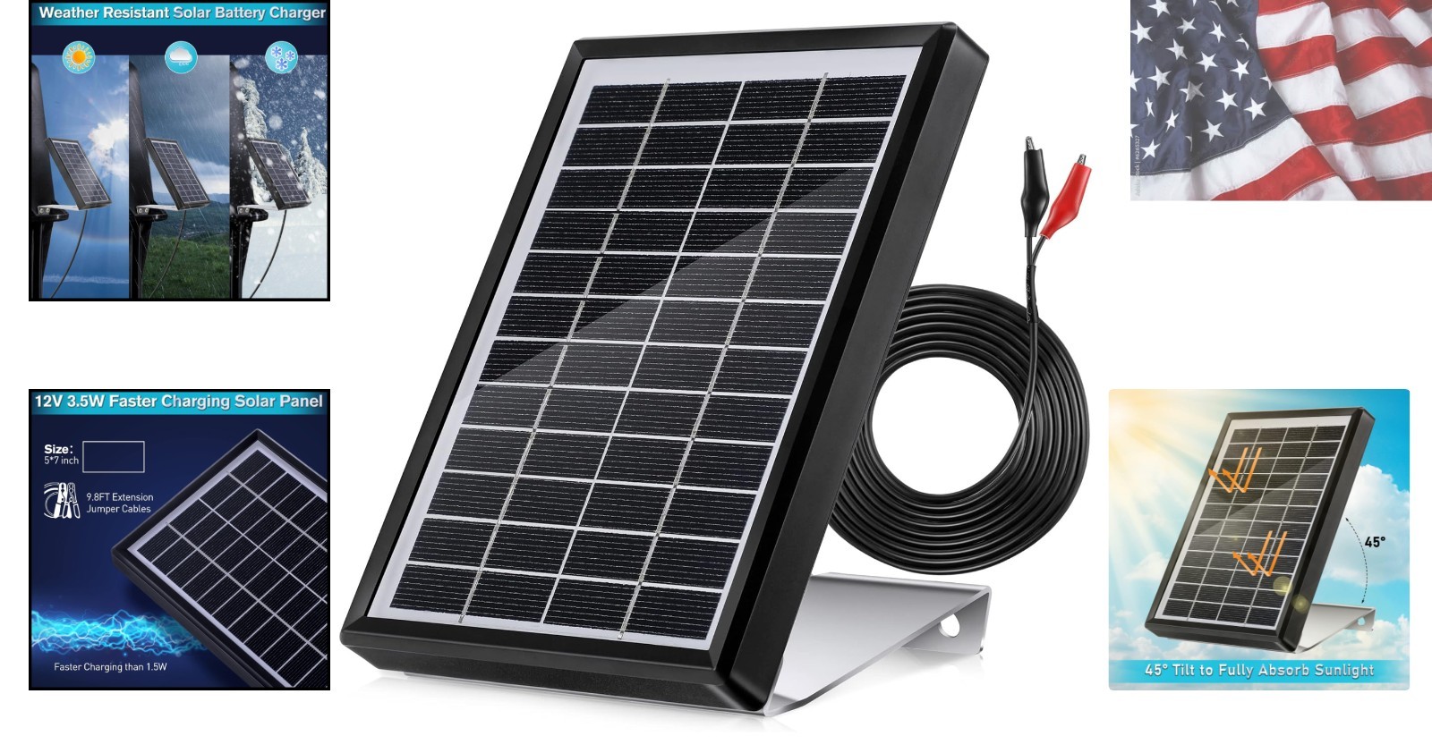 6V 3.5W Solar Panel for Deer Feeder, Waterproof Outdoor Solar Battery Charger…
