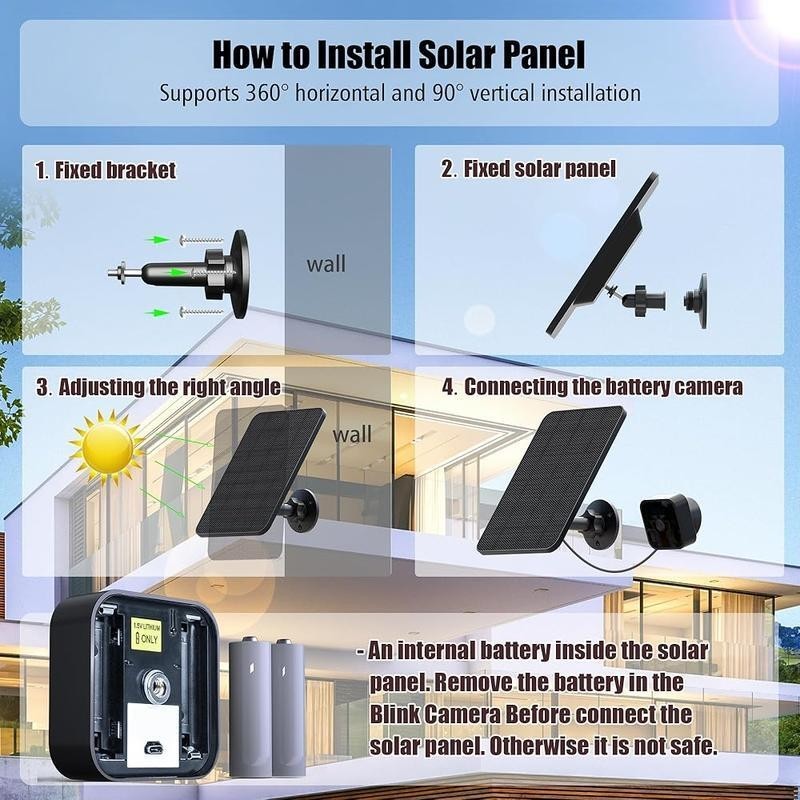 Solar Panel for Blink Outdoor 4 Blink Solar Panel Mount 13.1ft Cable Rubber Plug
