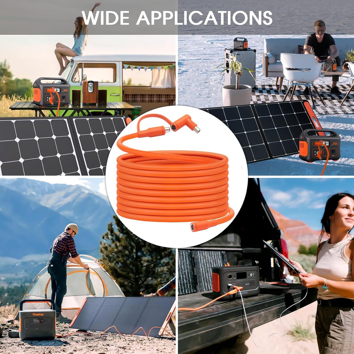 Solar Panel Extension Cable Compatible with Jackery 30FT, Orange