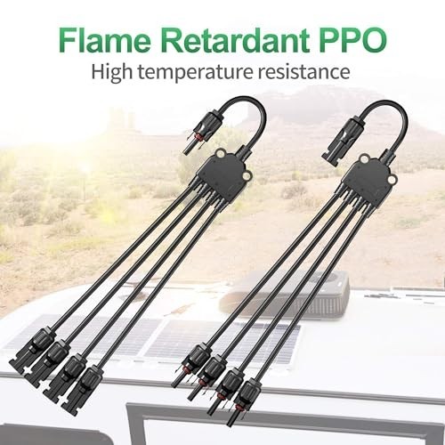 1 to 4 Solar Y Branch Connectors Parallel M/FFFF F/MMMM 14AWG-10AWG IP6 Cable