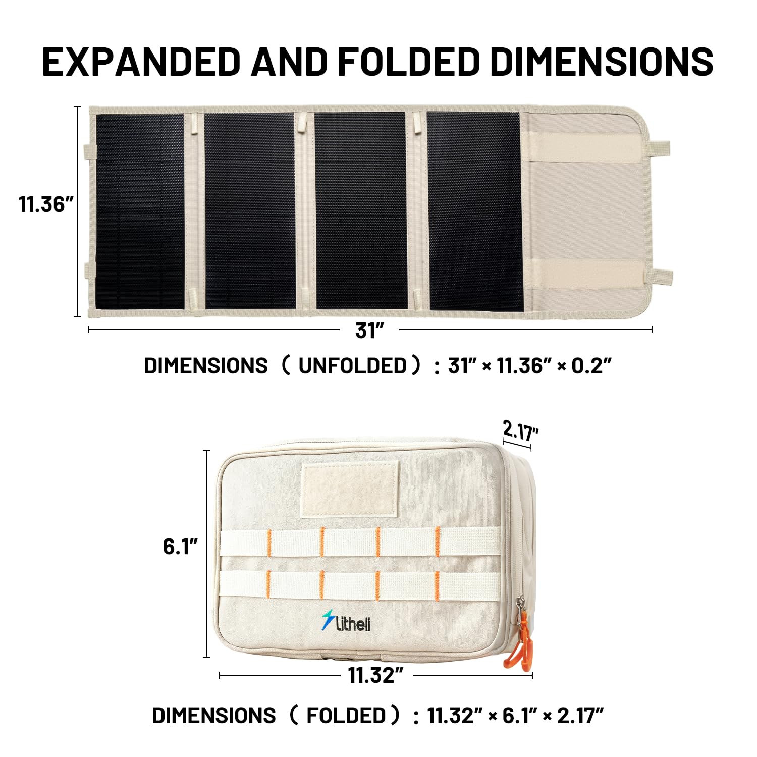 24W Portable Solar Panel Charger, Foldout Mini Solar Panel for Camping, Hiking &