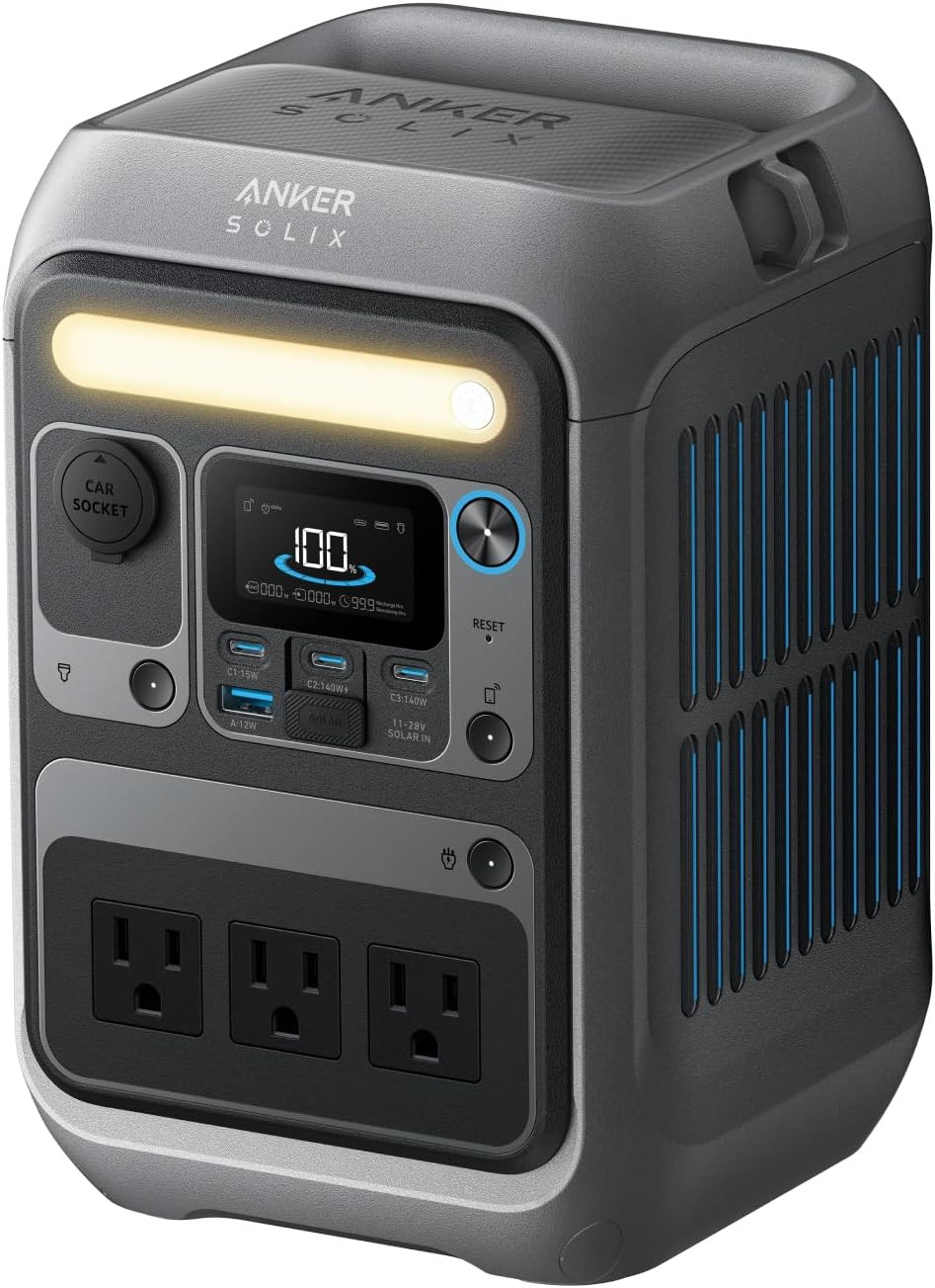 Anker Portable Power Station SOLIX C300, 288Wh Lifepo4 Backup Battery, 300W Sola