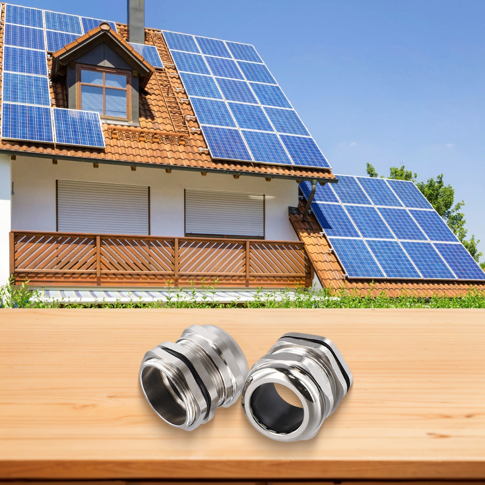 Reliable Waterproof Connector with Fixed Head Brass Nickel Plated Thread