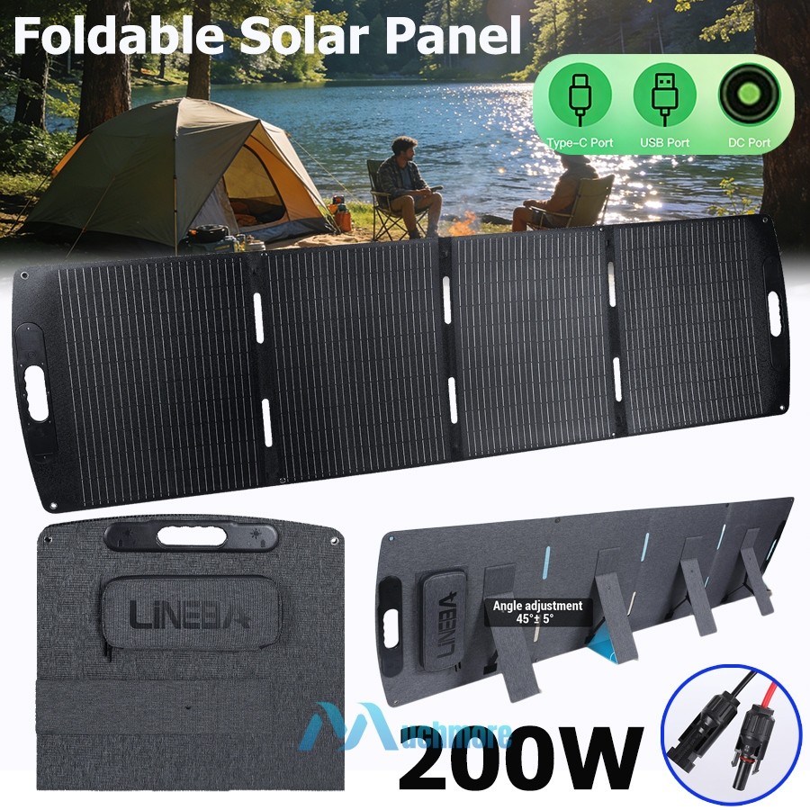 200W 100W Foldable Solar Panel with Adjustable Kickstand For Camping RV Off-Grid