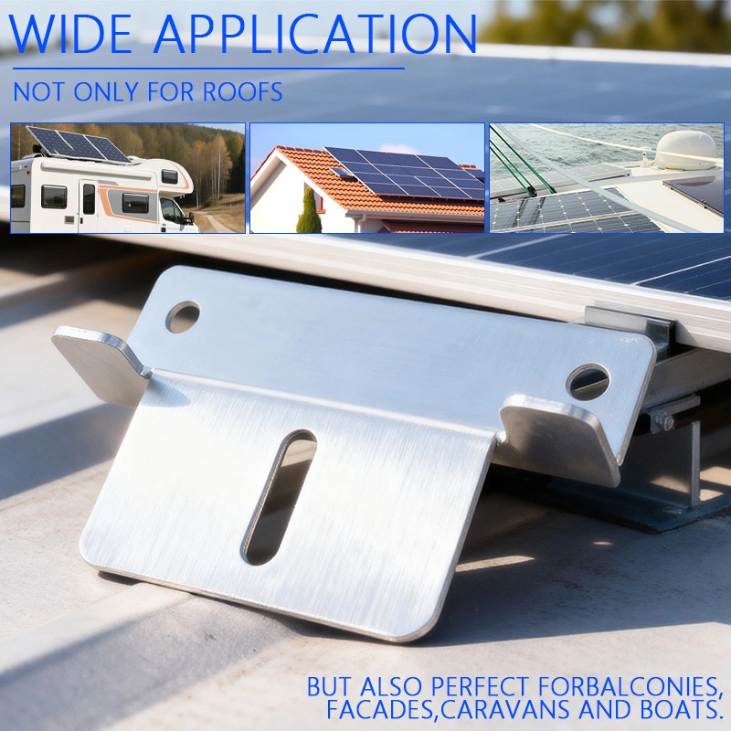 4/8/12/16PCS Solar Panel Z Bracket Mounting Mounts Set Aluminum RV Boat Roof