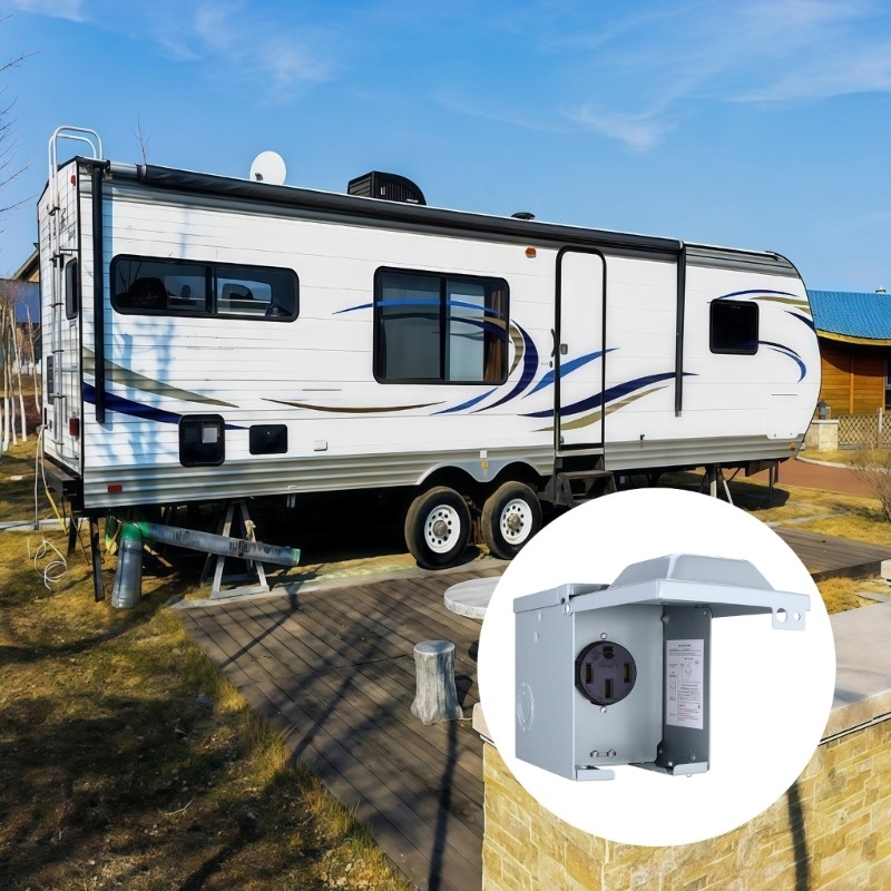 Camping Site 50A Power Supply Inlet for Motorhome 14-50R Charging Waterproof