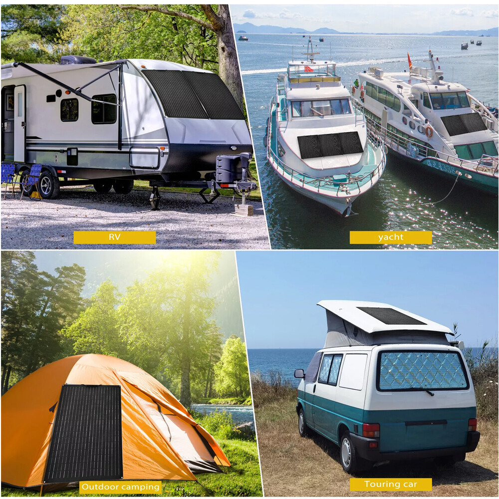 200W Watt Flexible Solar Panel ETFE Mono 18V Power RV Camping Off-Grid Rooftop