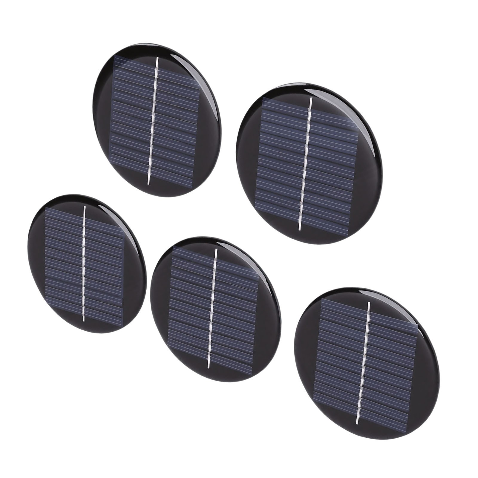 5pcs Round Monocrystalline Silicon Solar Panel For Small Devices PWJM