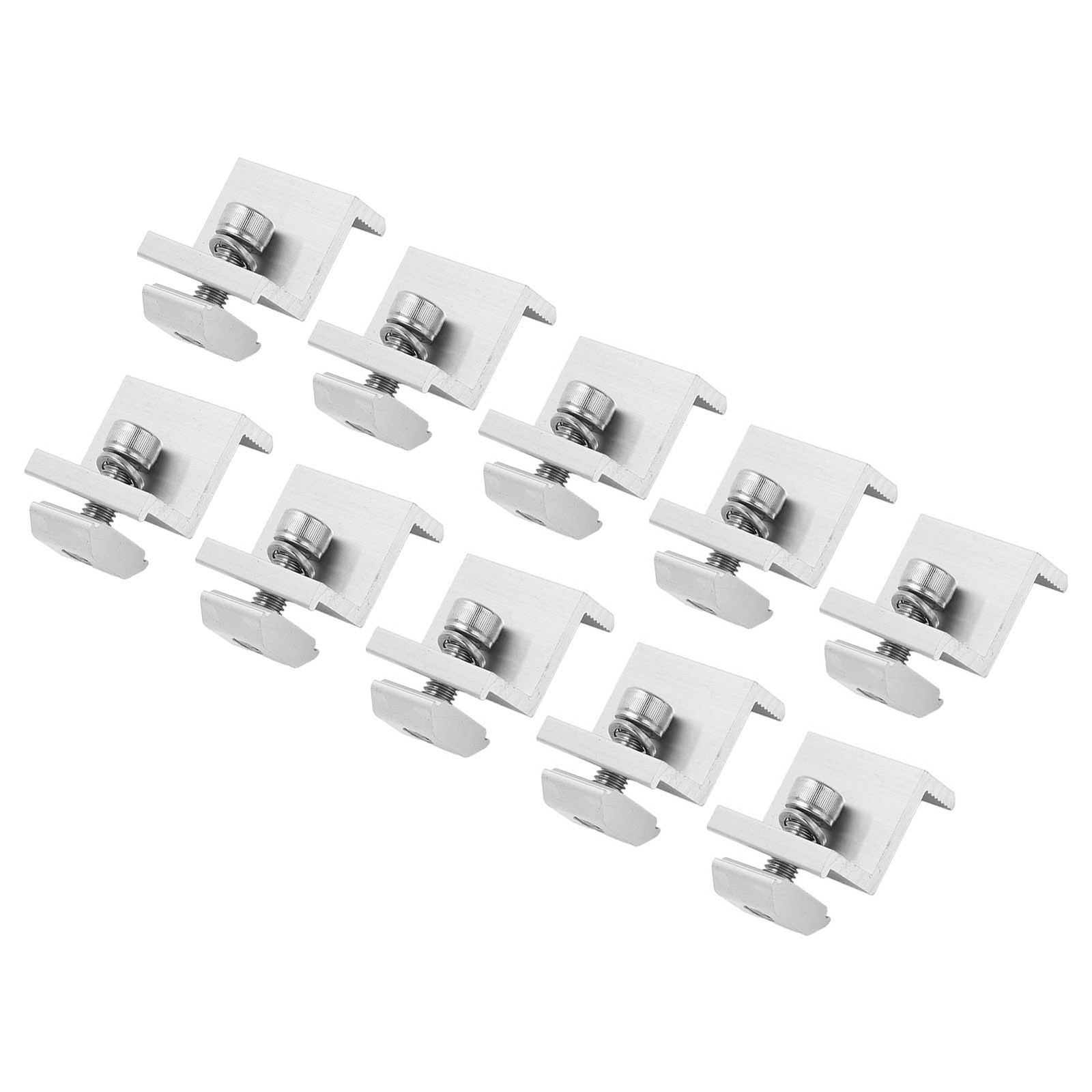 10x Solar Mount Z Bracket Pressing Block PV Panel Rail End Grounding Clamps 40mm