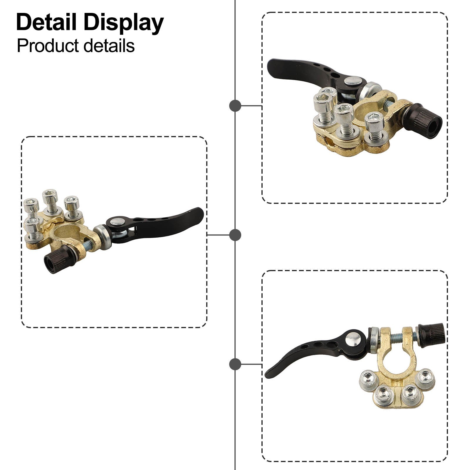 Robust Brass Construction 12V Battery Terminals Set of 2 with Safety Features