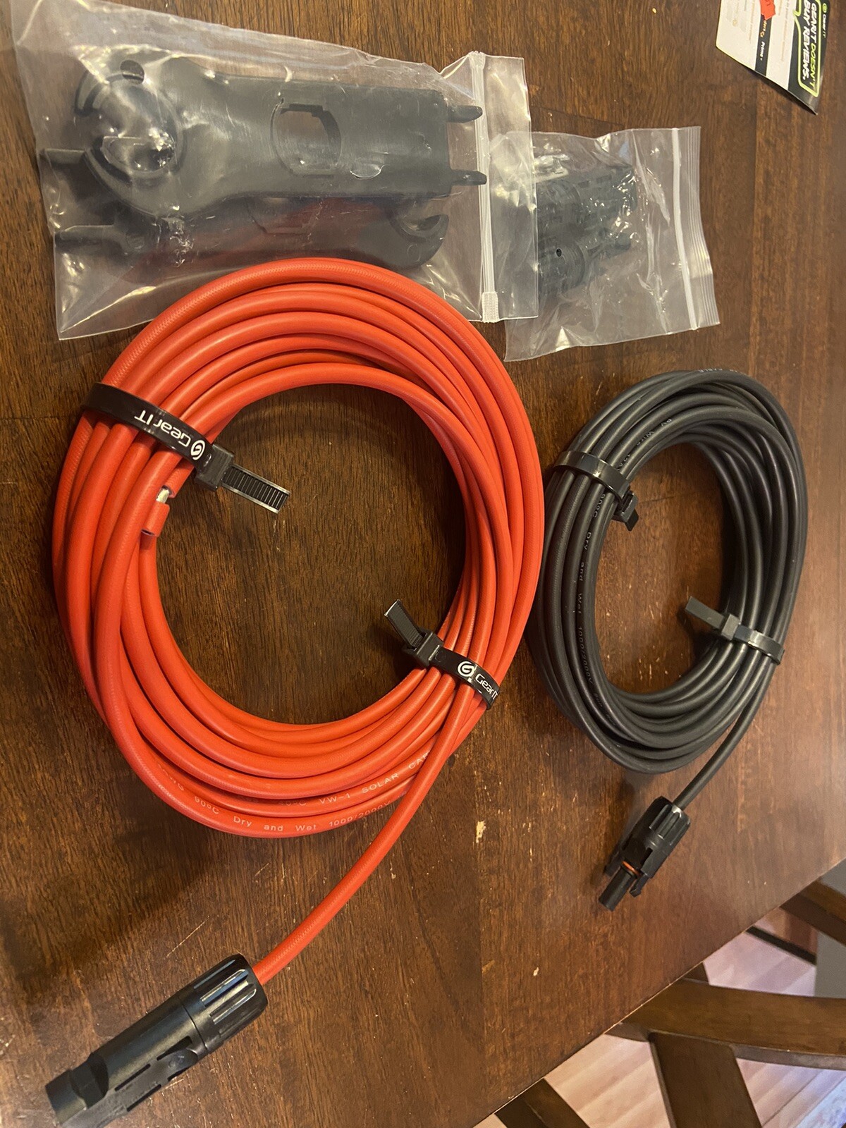 Gearit Solar Cable 12AWG Black Red 25 Feet New