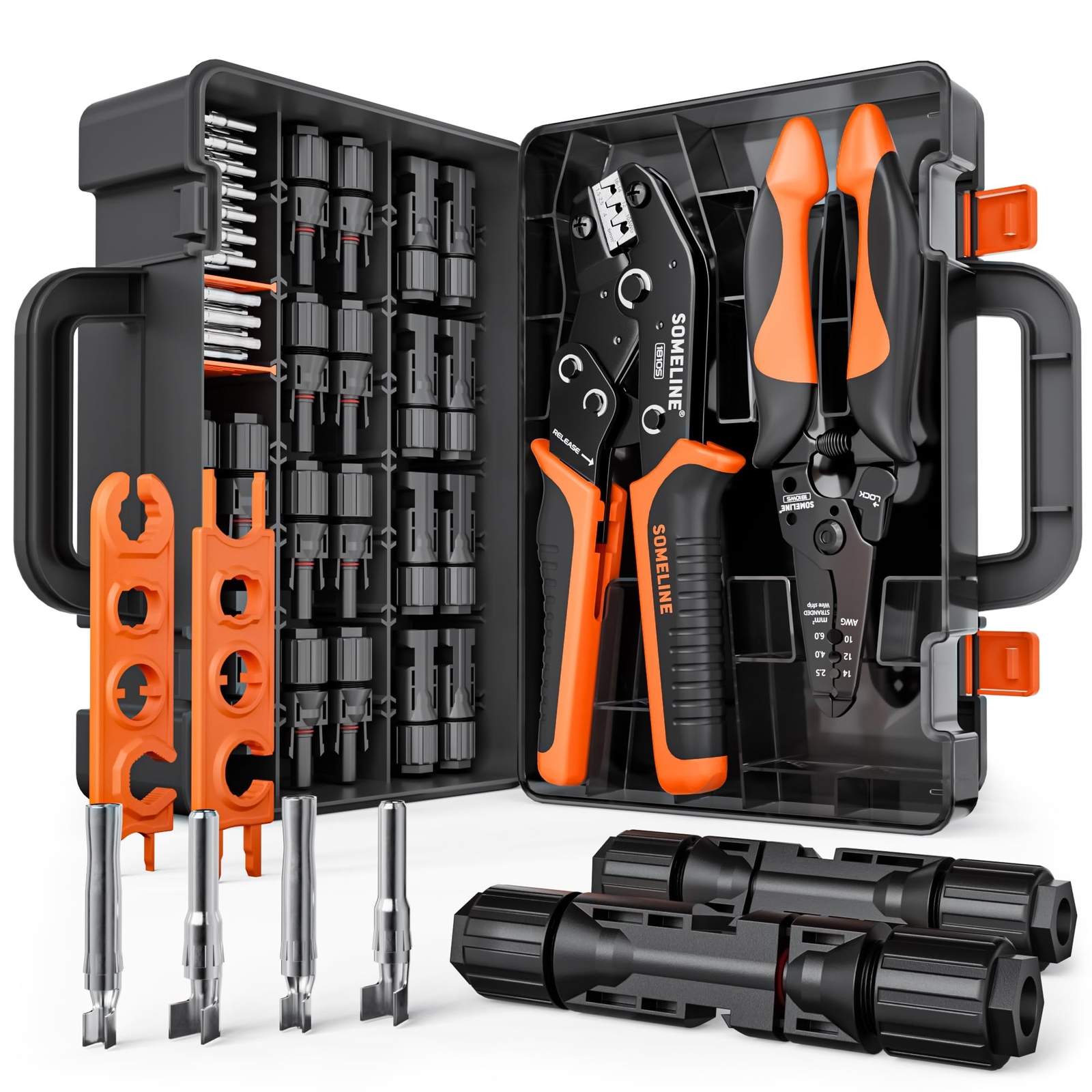 ® Solar Connector Crimping Tool Kit, 14-10 AWG Crimper for Solar Panel Cables…