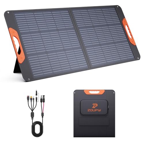 ZOUPW 100W Portable Solar Panel 23.5 Efficiency Mono