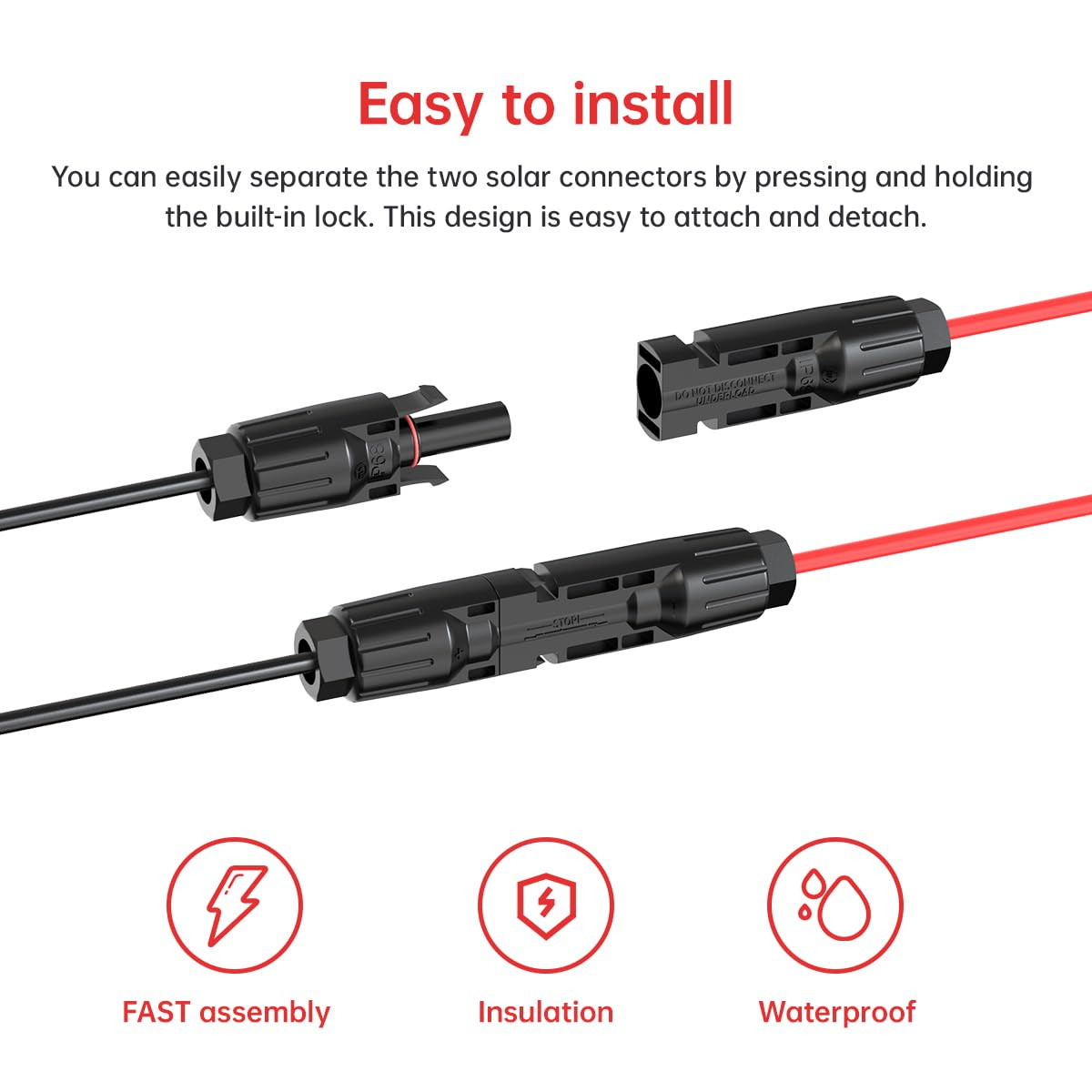 10AWG Solar to Xt60I Charging Cable Solar Panel Extention Cable for Portable Pow