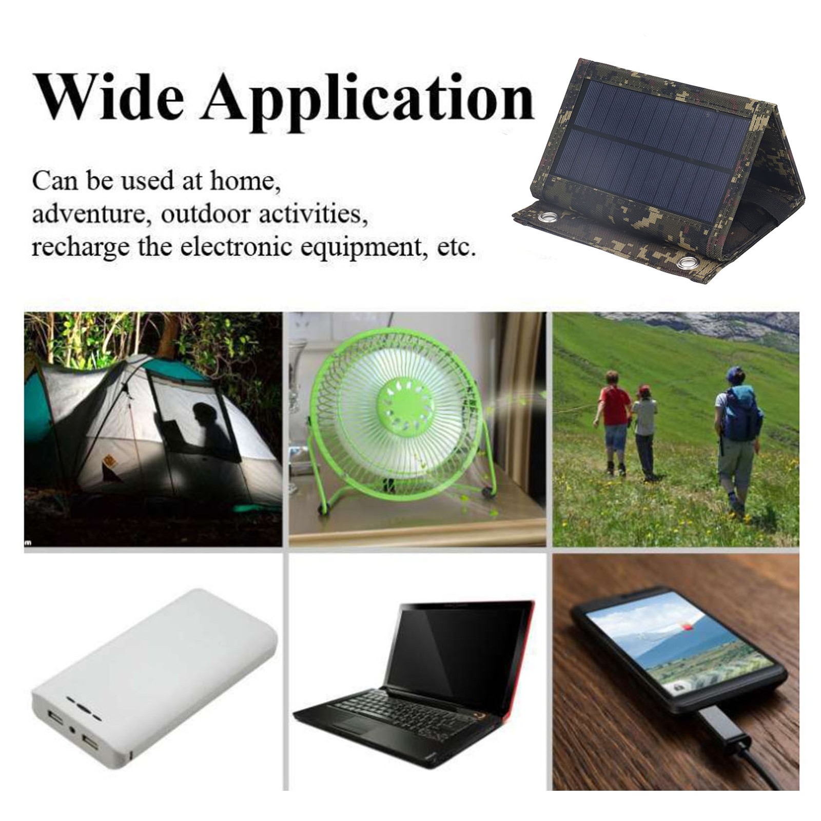 10W 5V Portable Folding Solar Panel Charger Kit IP65 Foldable Solar Charger