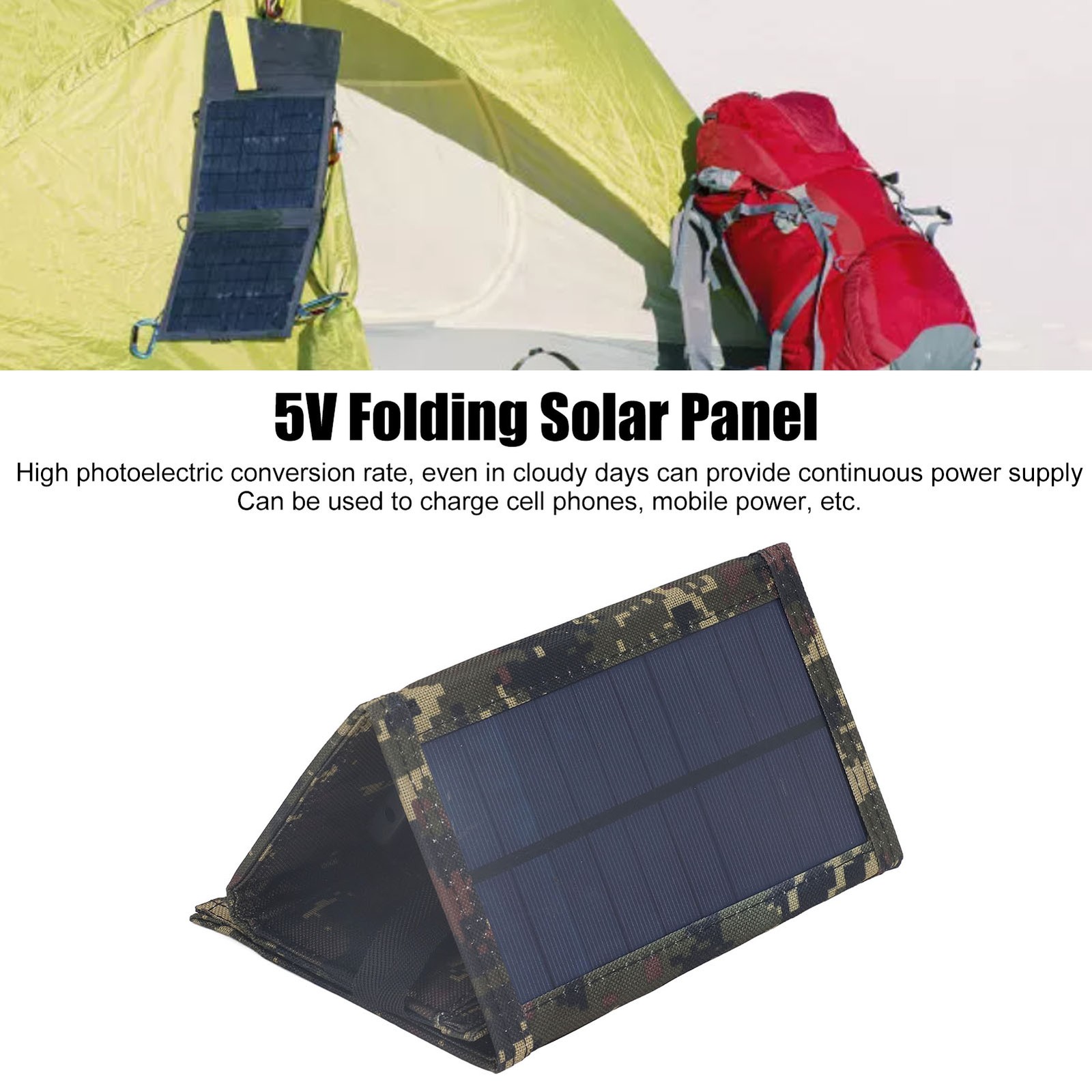 10W 5V Portable Folding Solar Panel Charger Kit IP65 Foldable Solar Charger