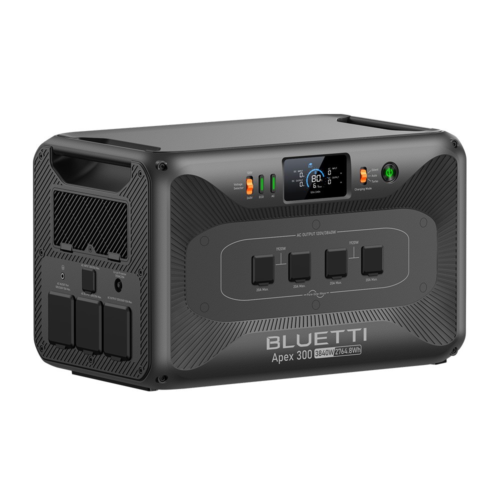 BLUETTI Apex 300 3840W 2764.8Wh Power Station+560W Alternator Charger for Backup