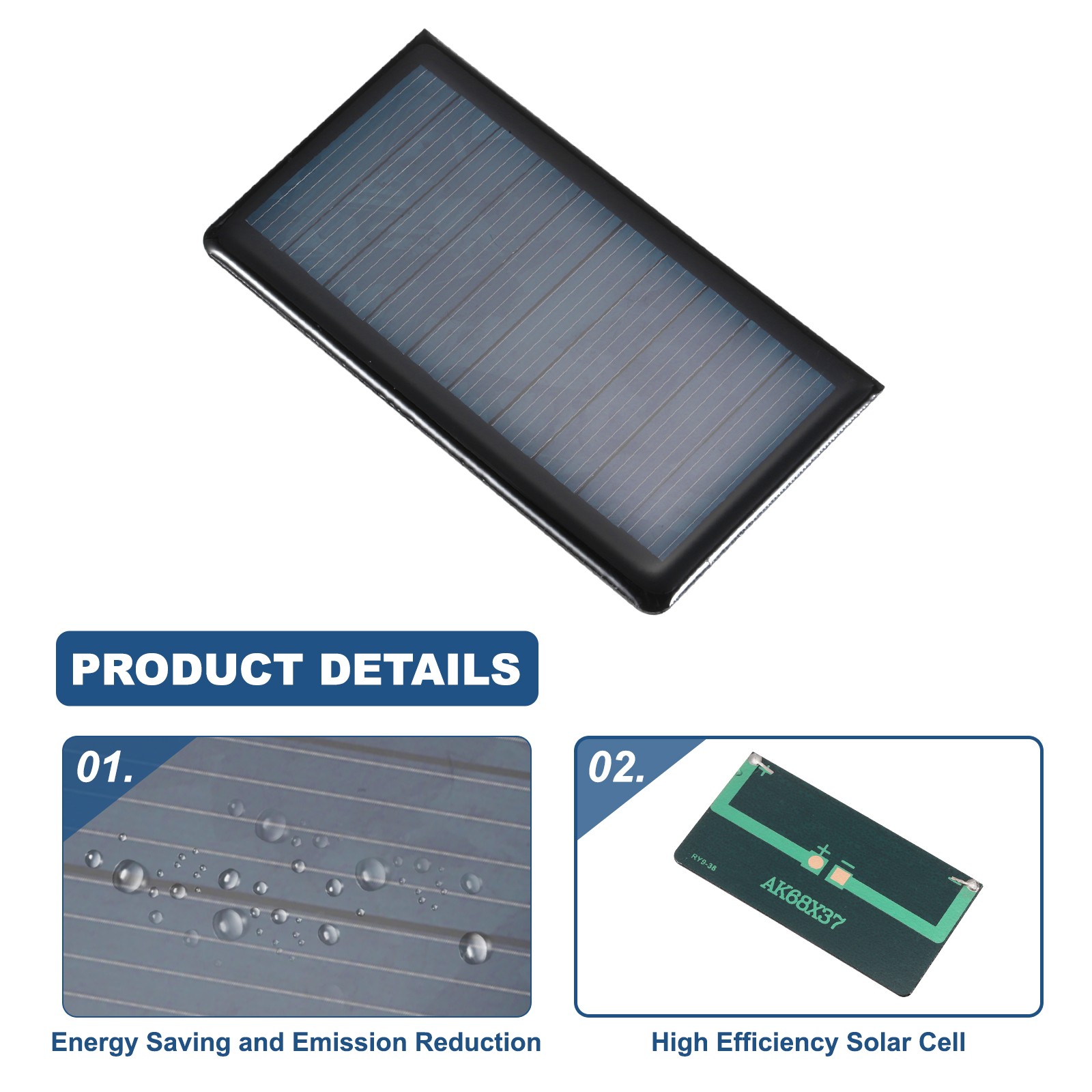 2PCS Mini Solar Panels 5V 0.3W 0.06A for Small Solar Cells