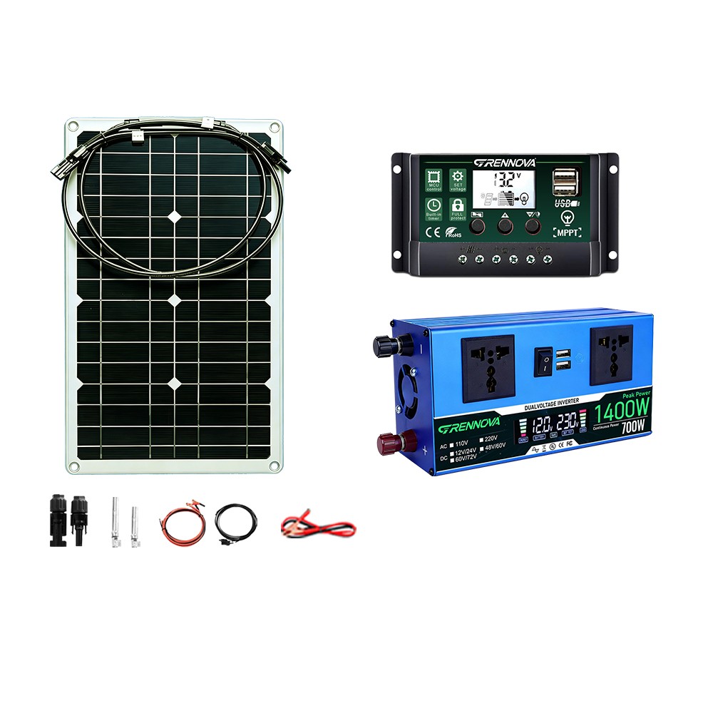 Grennova 1400W Plug and Play Off-Grid Solar System Mono 80W Panel 12V/24V