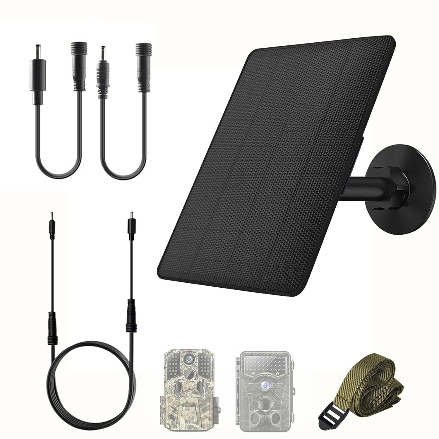 6W Solar Panel for Trail Cameras, 6V/9V/12V Solar Battery Charger Kit Built-in 6