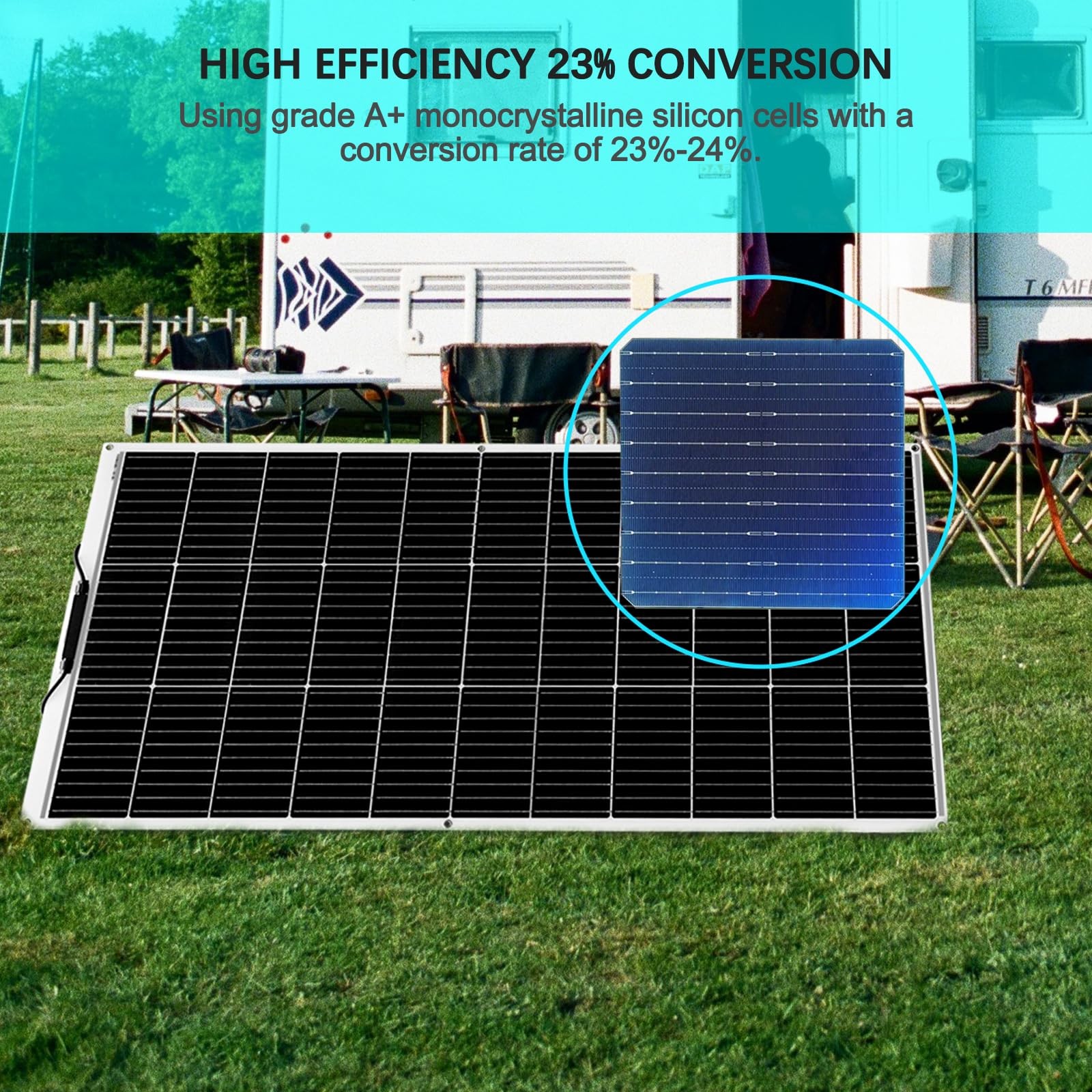 Flexible Solar Panel 100W 12V, 250° Bendable Monocrystalline Solar Panel with…